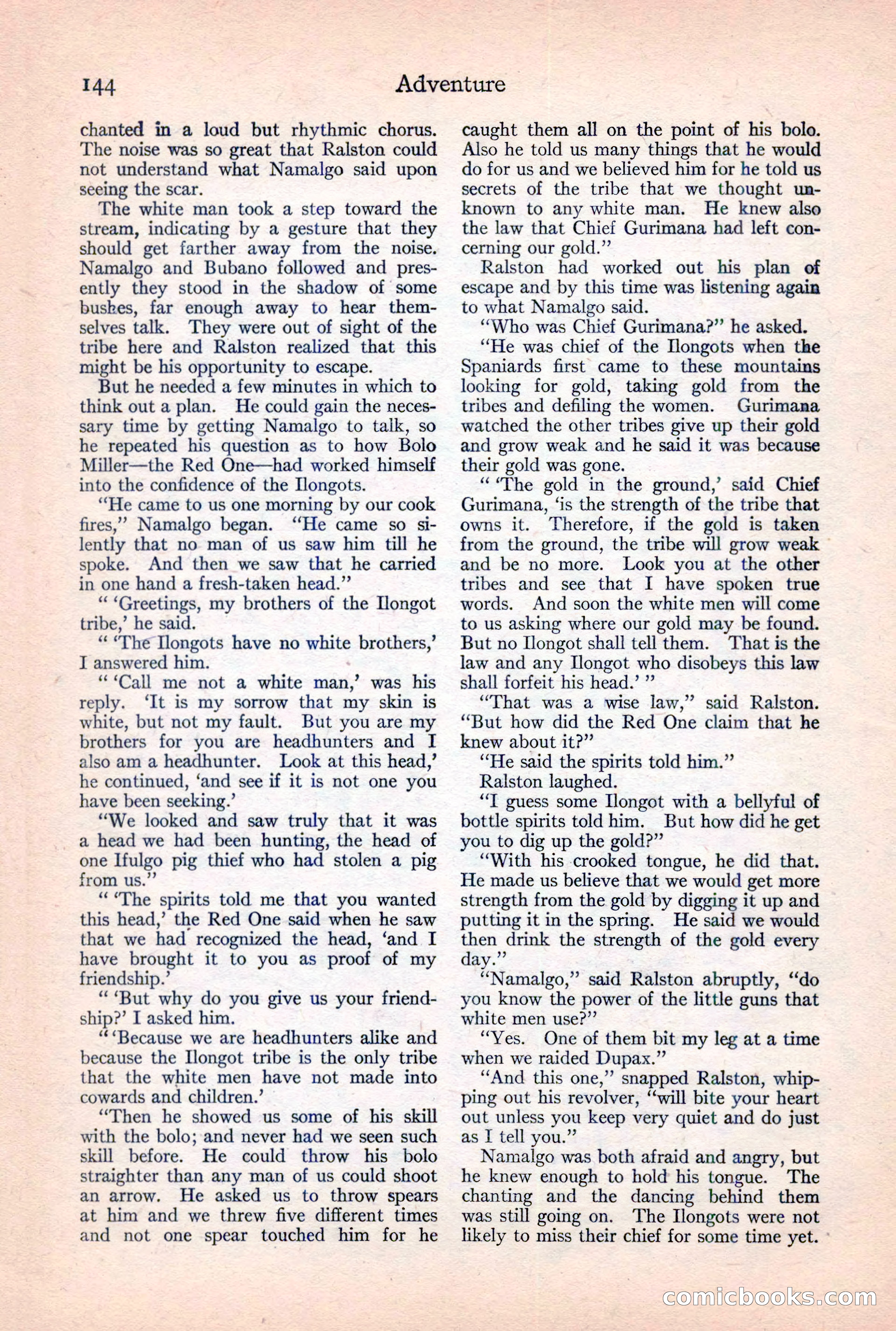 Adventure Magazine, February 10, 1925 — page 146 of 196