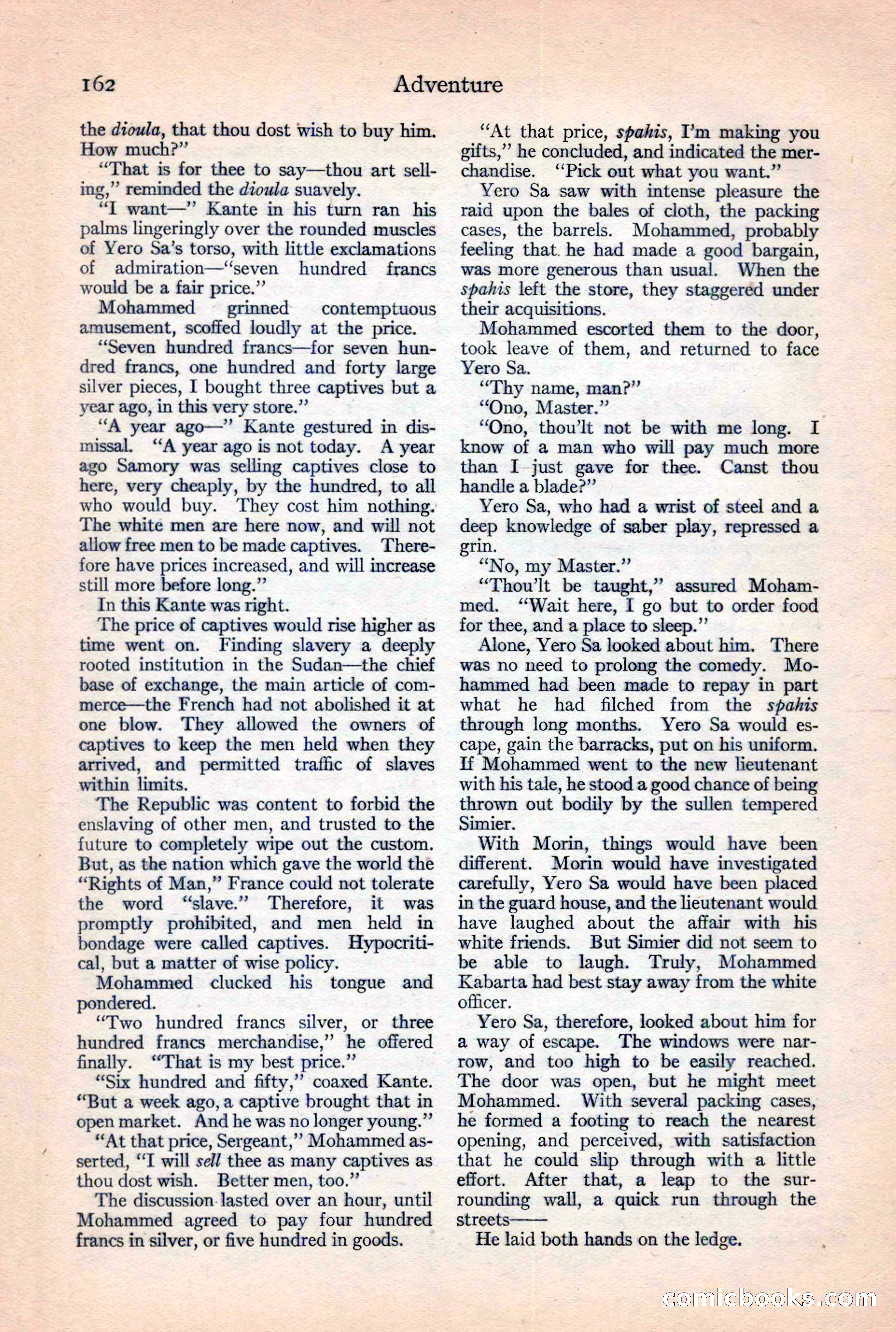 Adventure Magazine, February 10, 1925 — page 164 of 196
