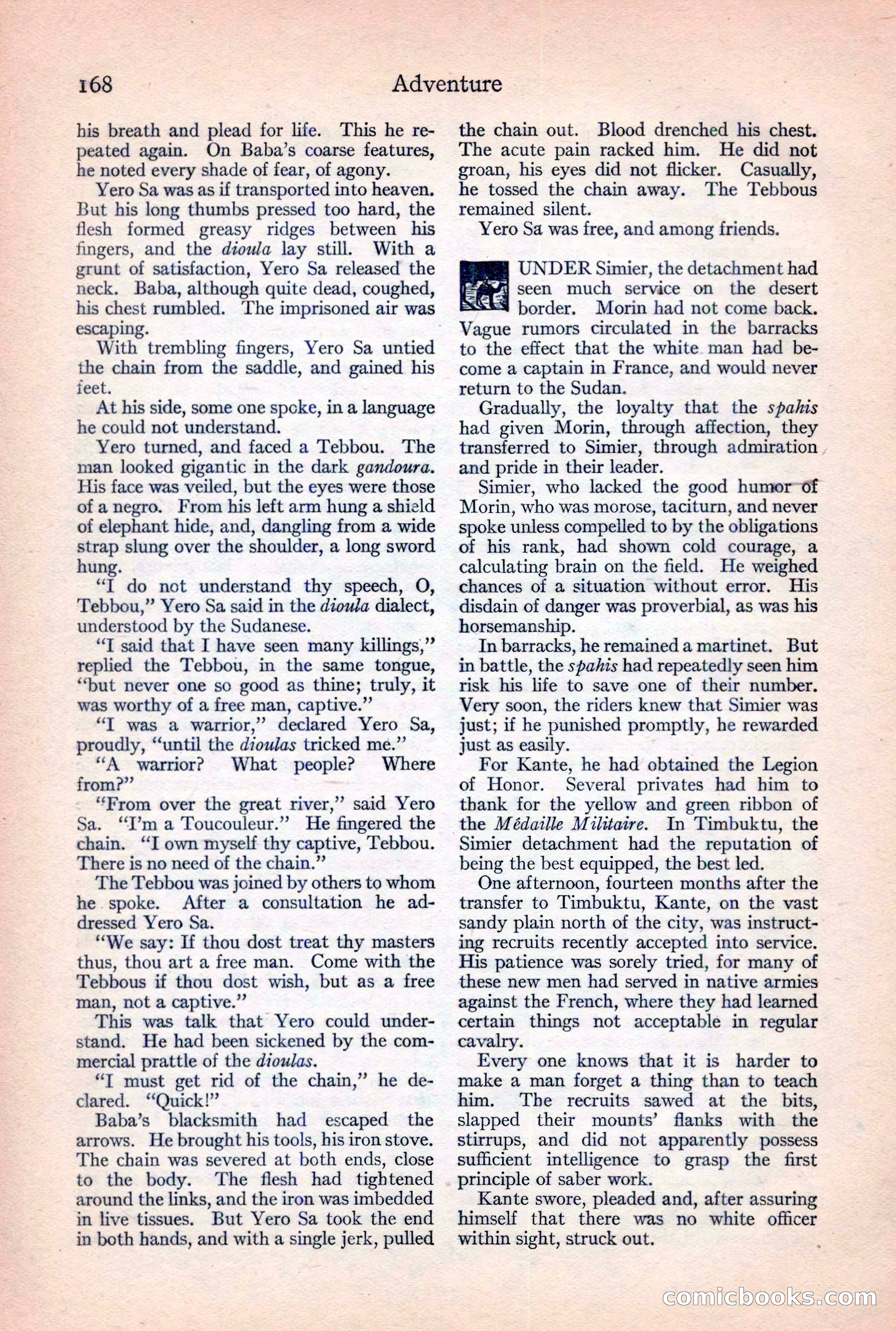 Adventure Magazine, February 10, 1925 — page 170 of 196