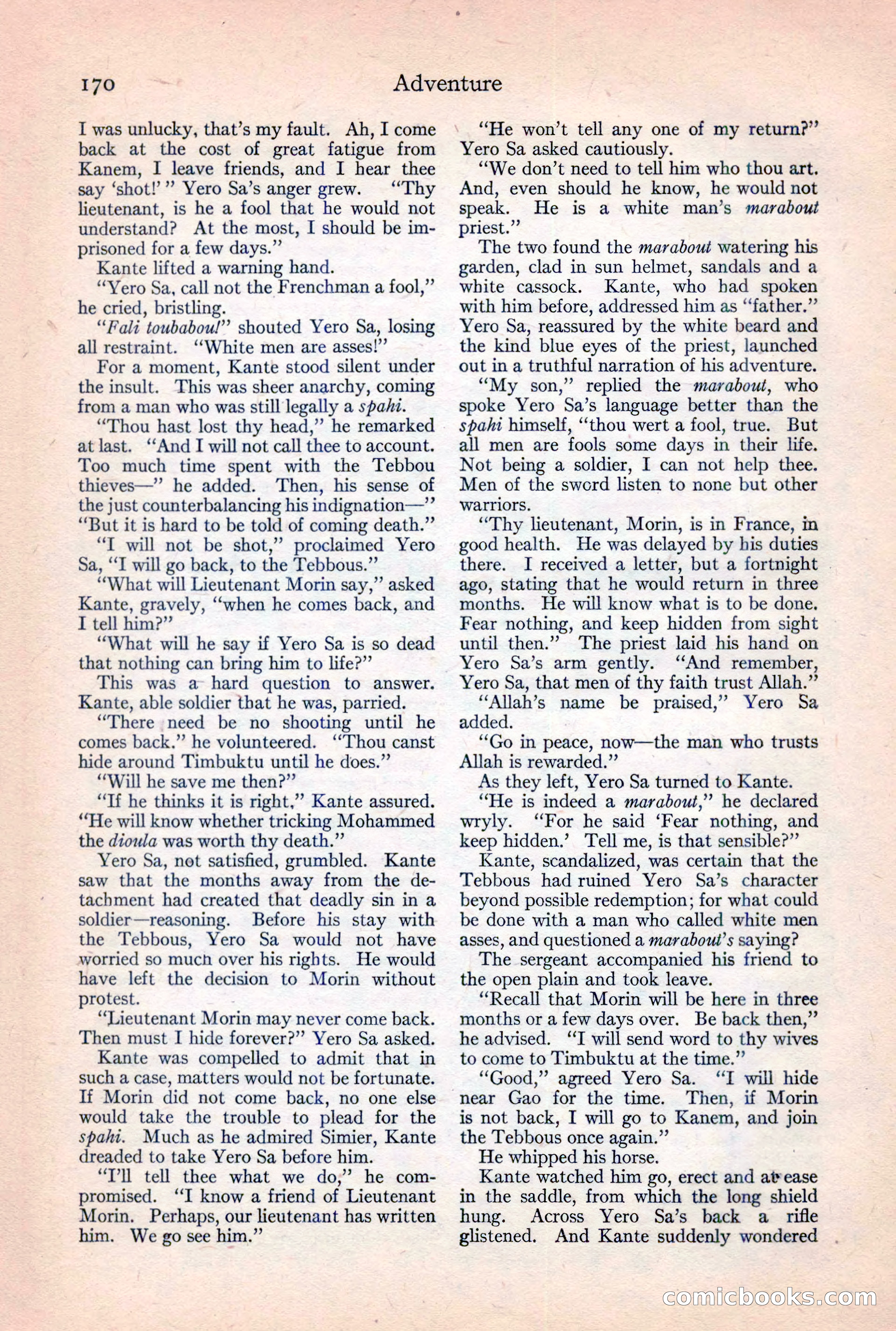 Adventure Magazine, February 10, 1925 — page 172 of 196