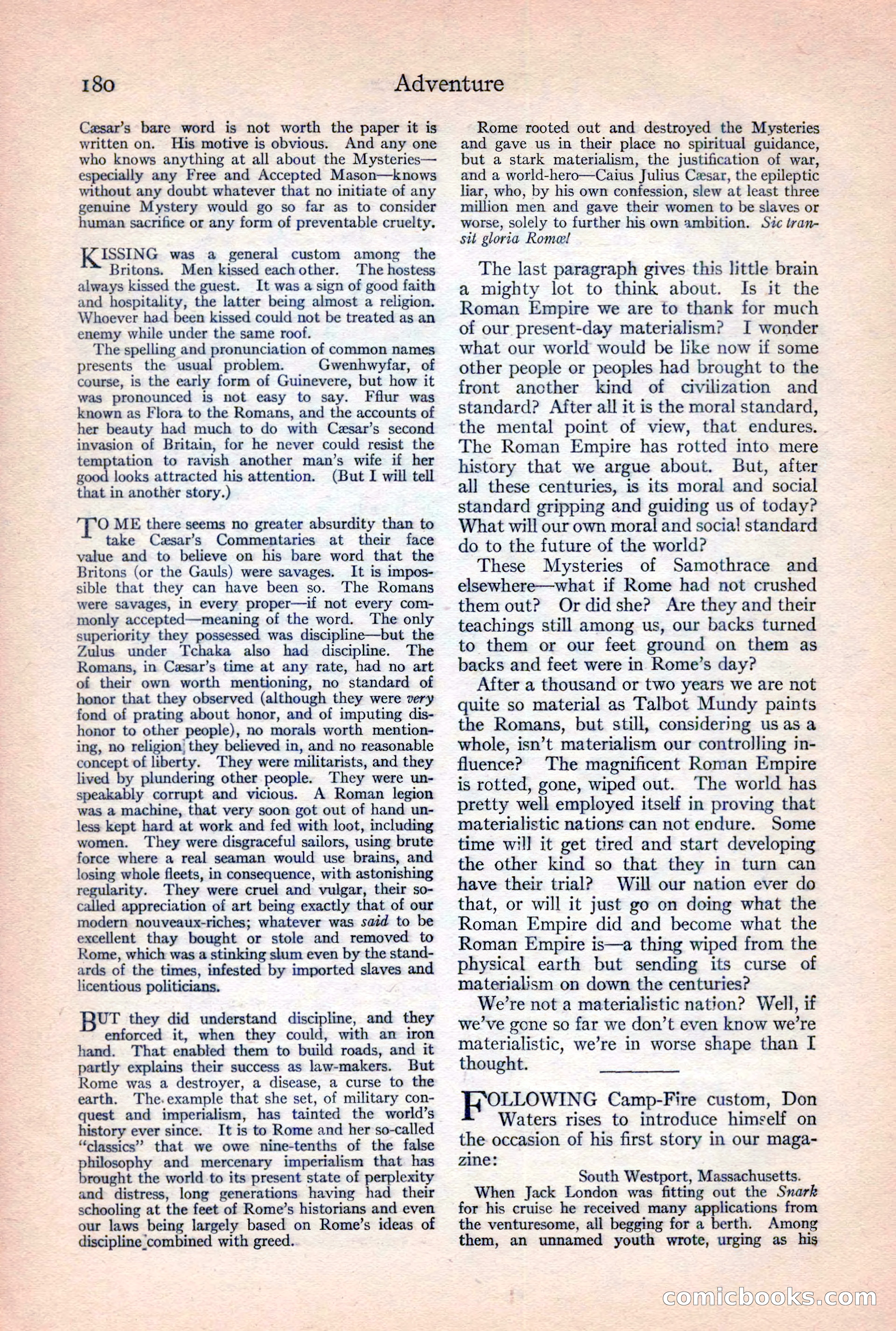 Adventure Magazine, February 10, 1925 — page 182 of 196