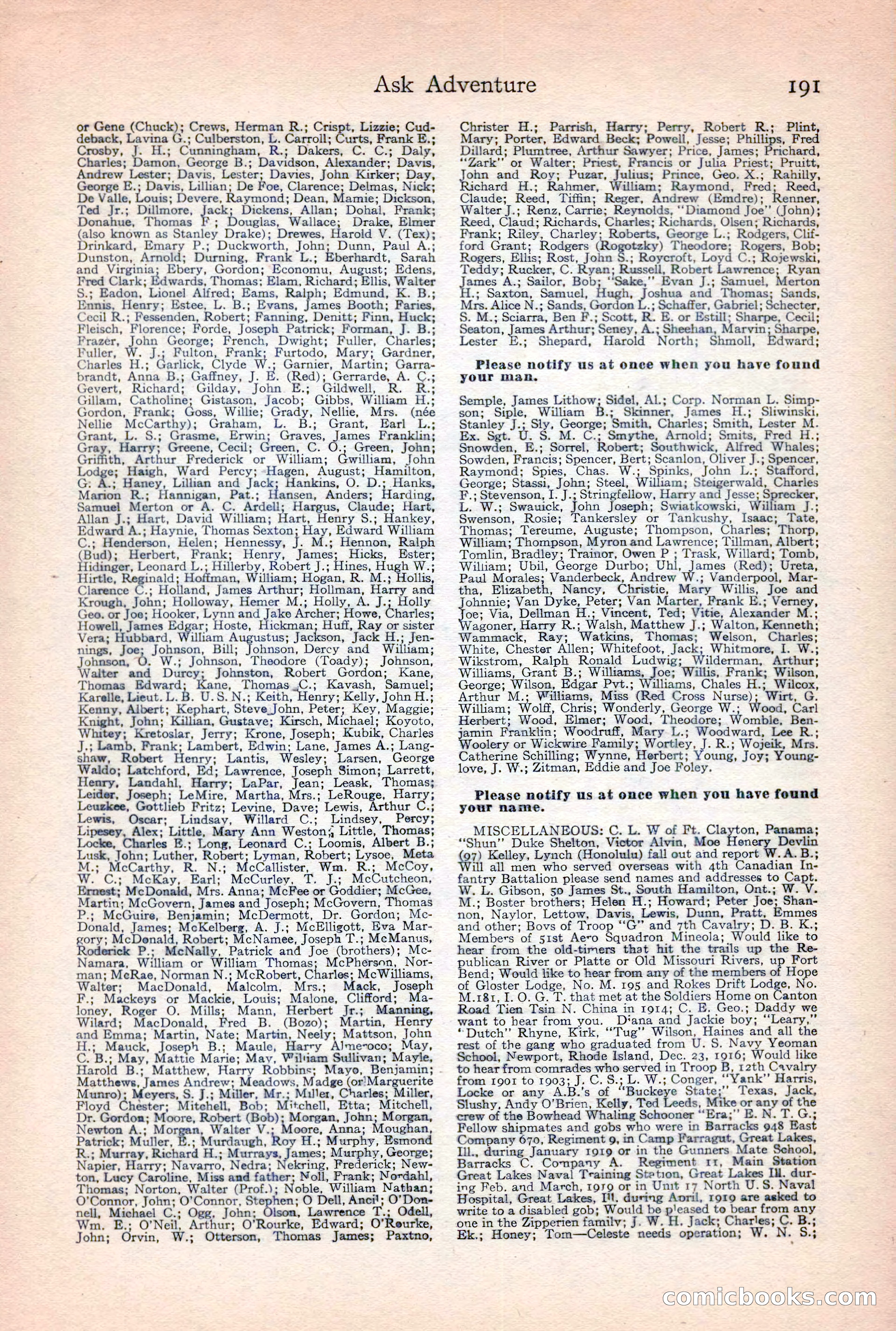 Adventure Magazine, February 10, 1925 — page 193 of 196