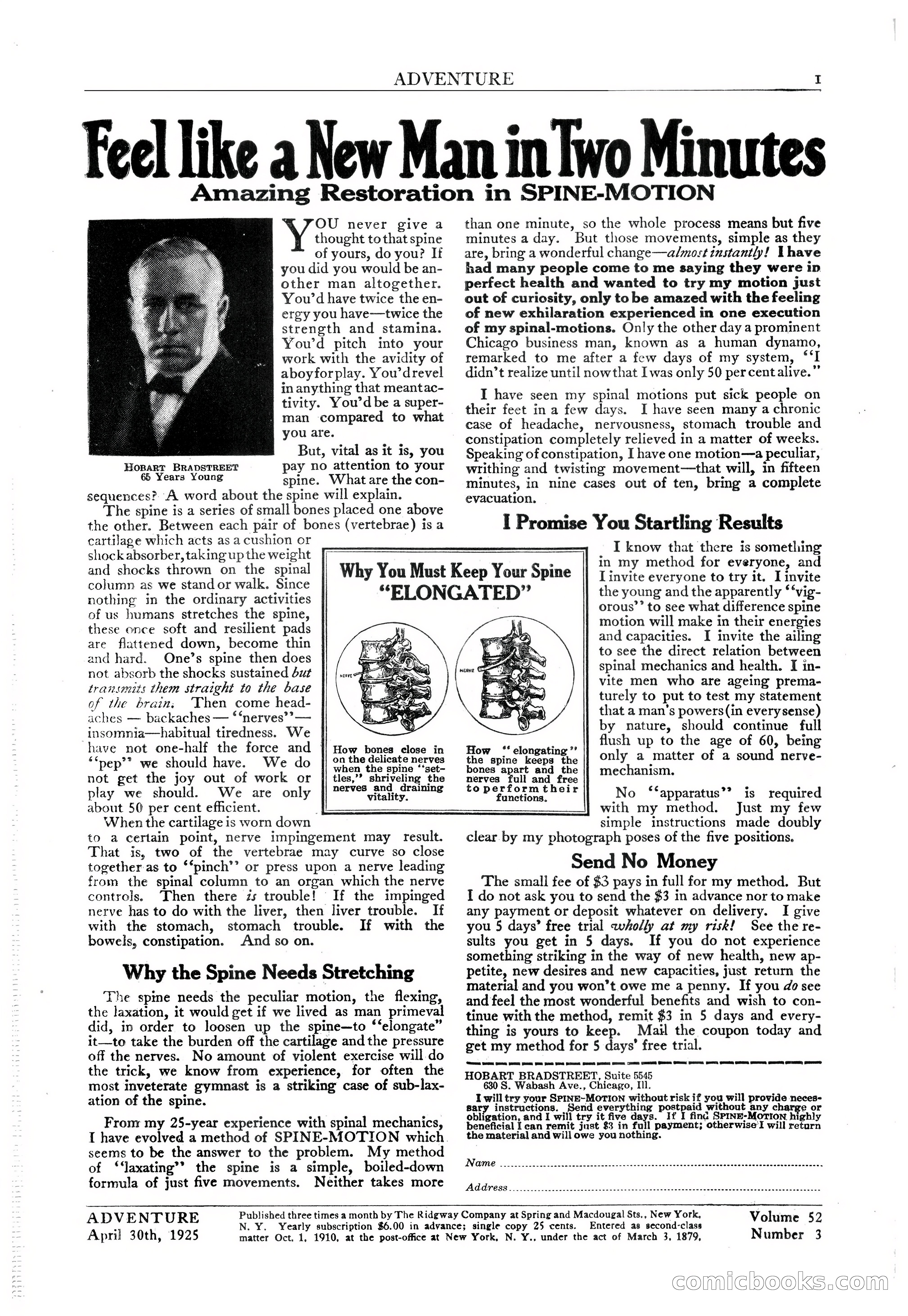 Adventure Magazine Cover, April 30, 1925 — page 3 of 204
