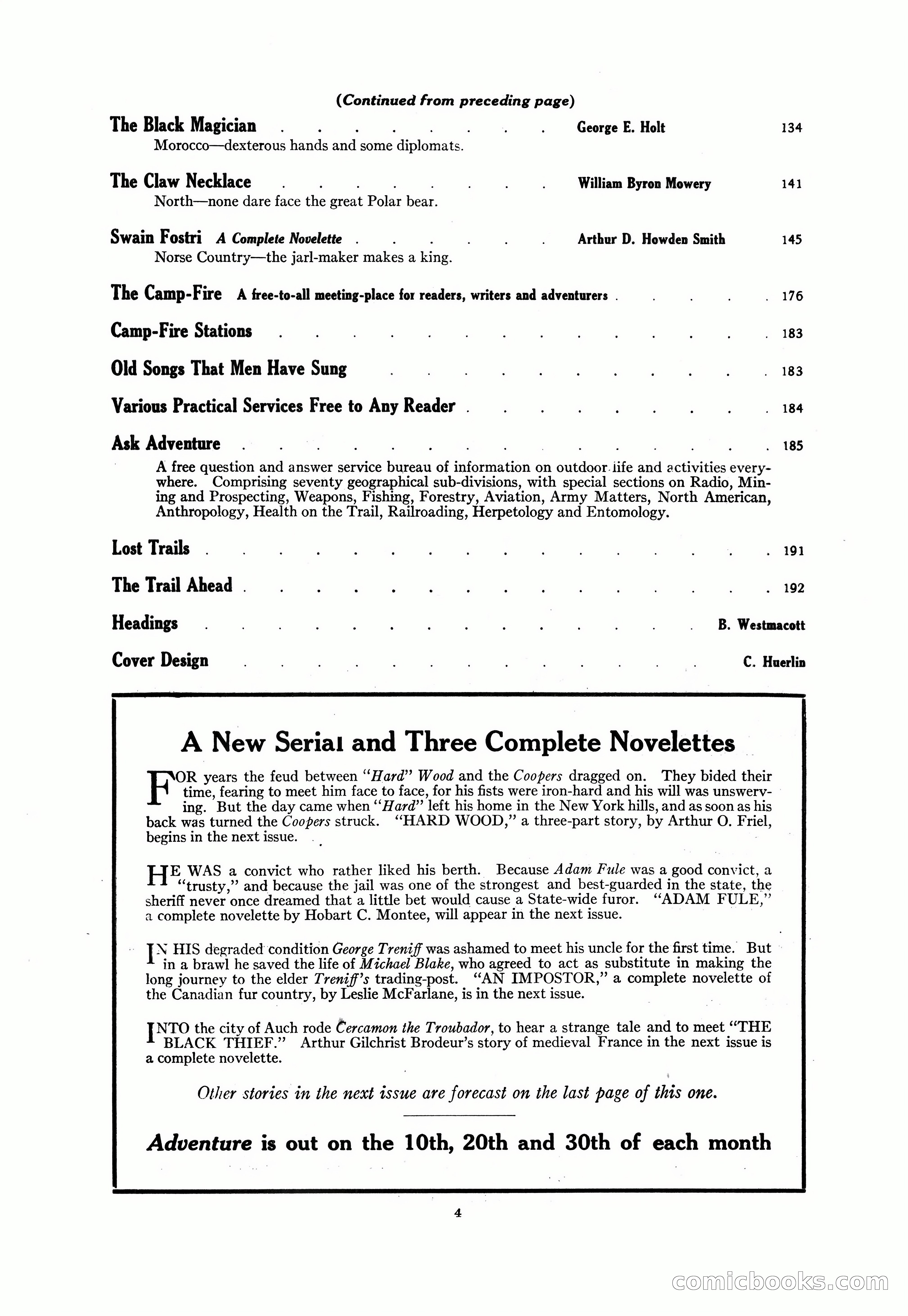 Adventure Magazine Cover, April 30, 1925 — page 6 of 204