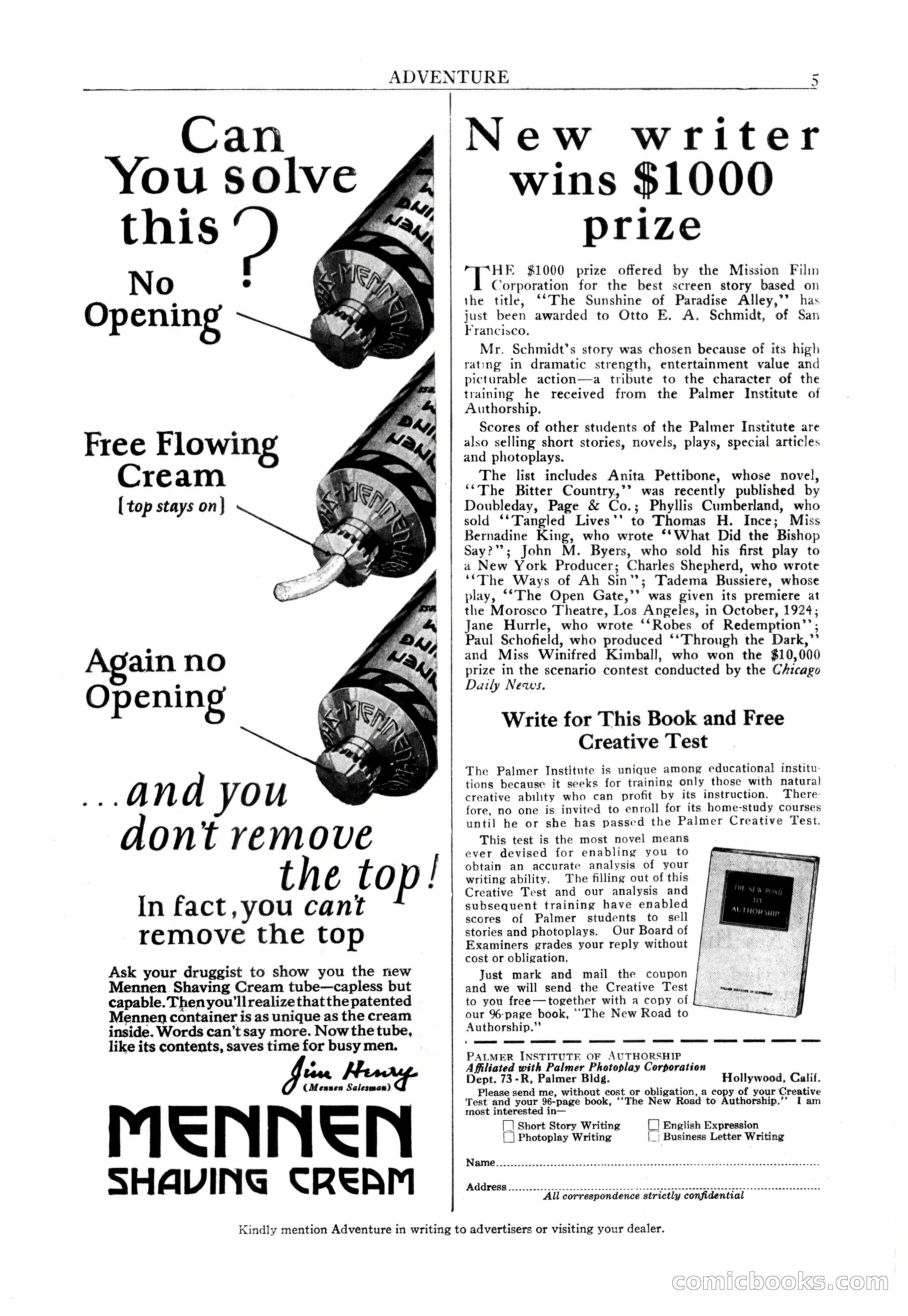 Adventure Magazine Cover, April 30, 1925 — page 7 of 204