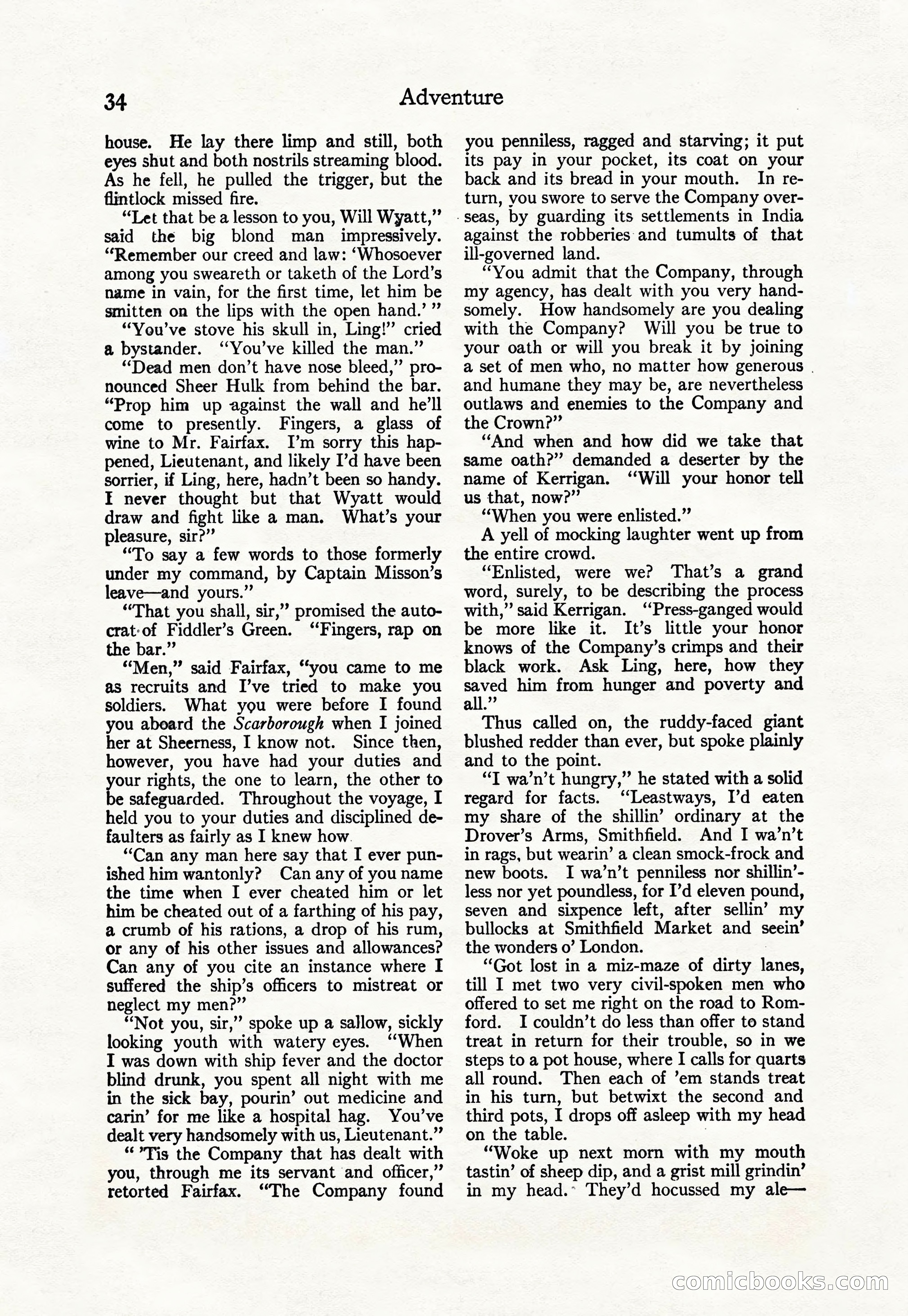 Adventure Magazine Cover, April 30, 1925 — page 44 of 204
