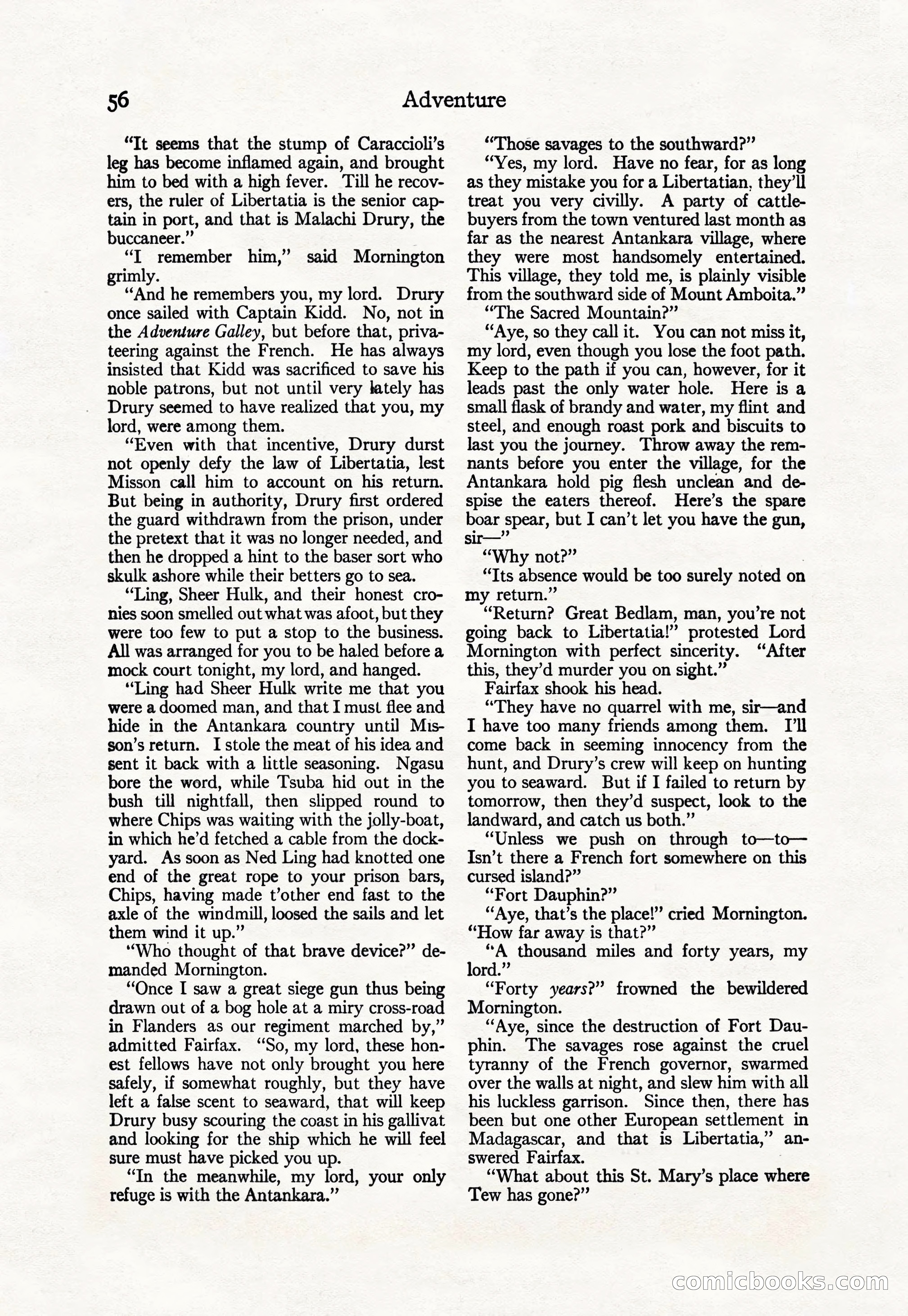 Adventure Magazine Cover, April 30, 1925 — page 66 of 204