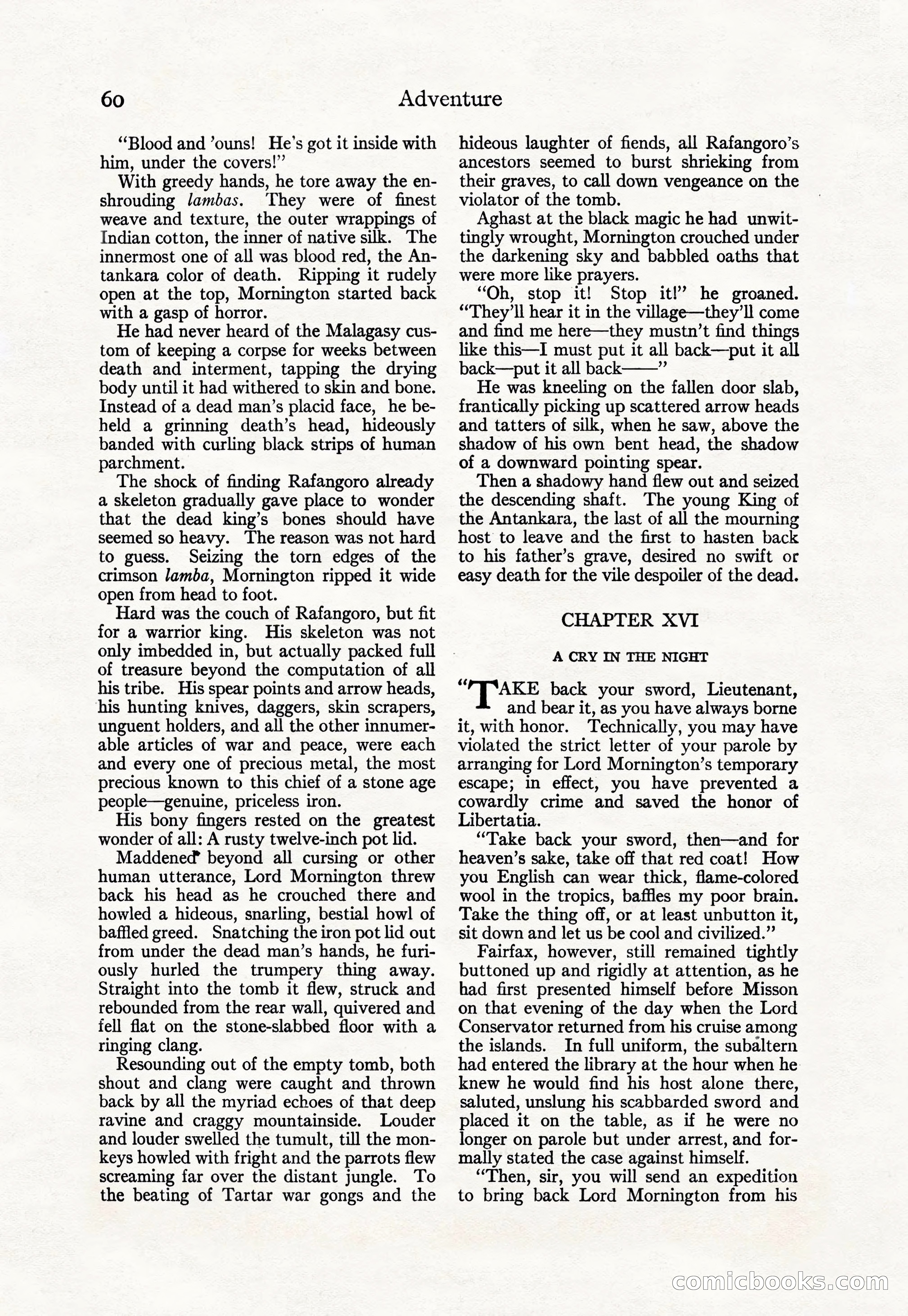 Adventure Magazine Cover, April 30, 1925 — page 70 of 204