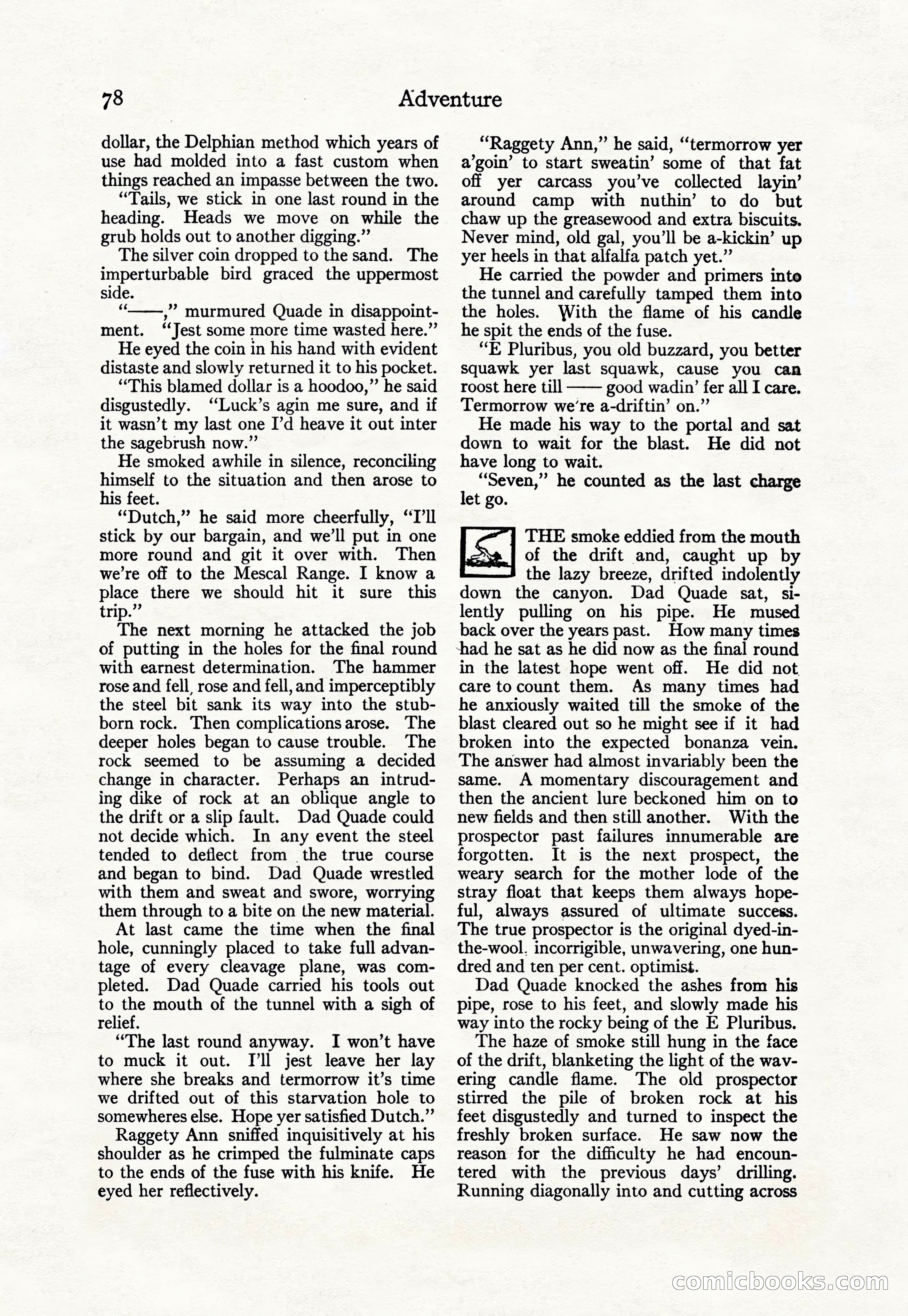 Adventure Magazine Cover, April 30, 1925 — page 88 of 204