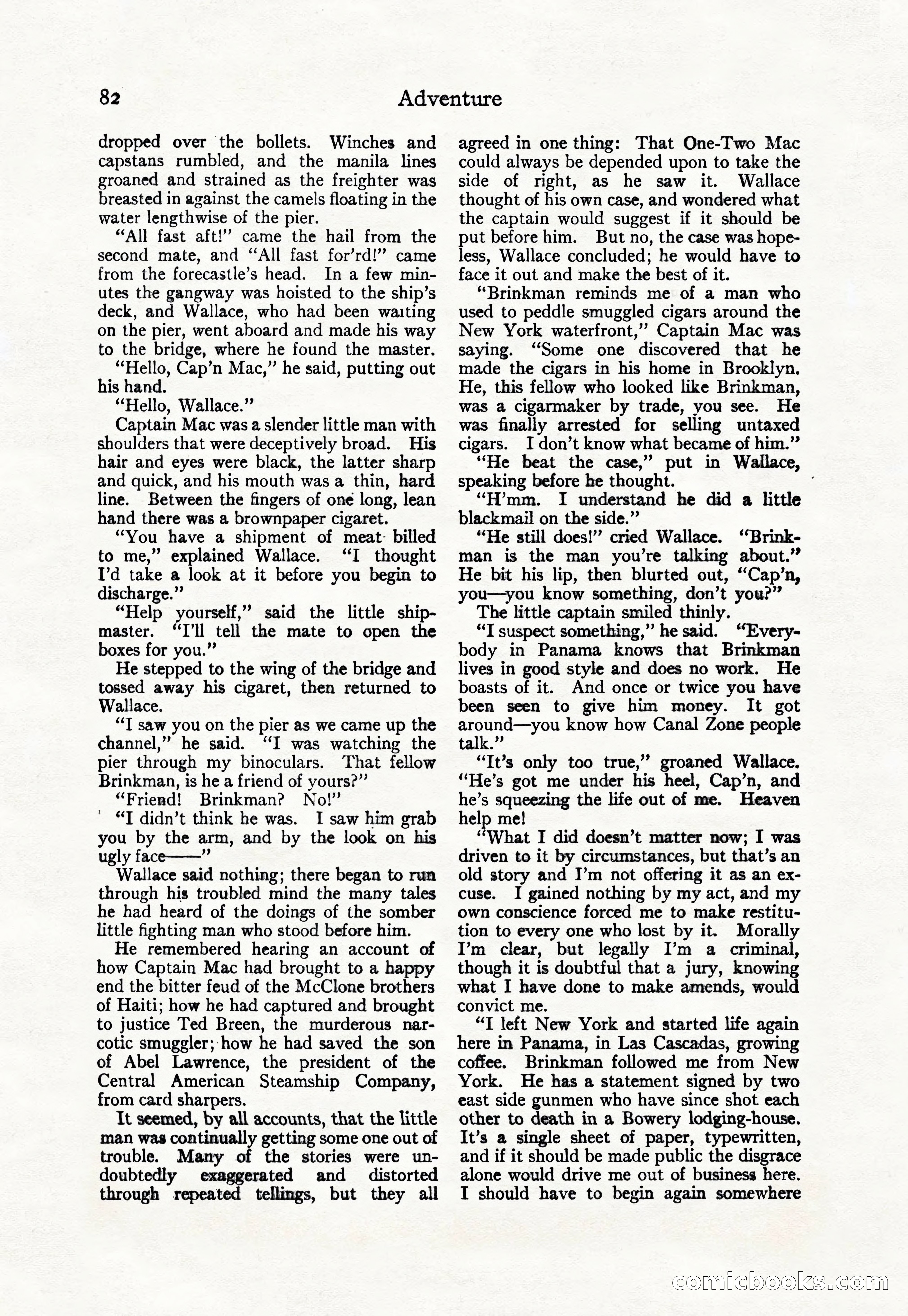 Adventure Magazine Cover, April 30, 1925 — page 92 of 204