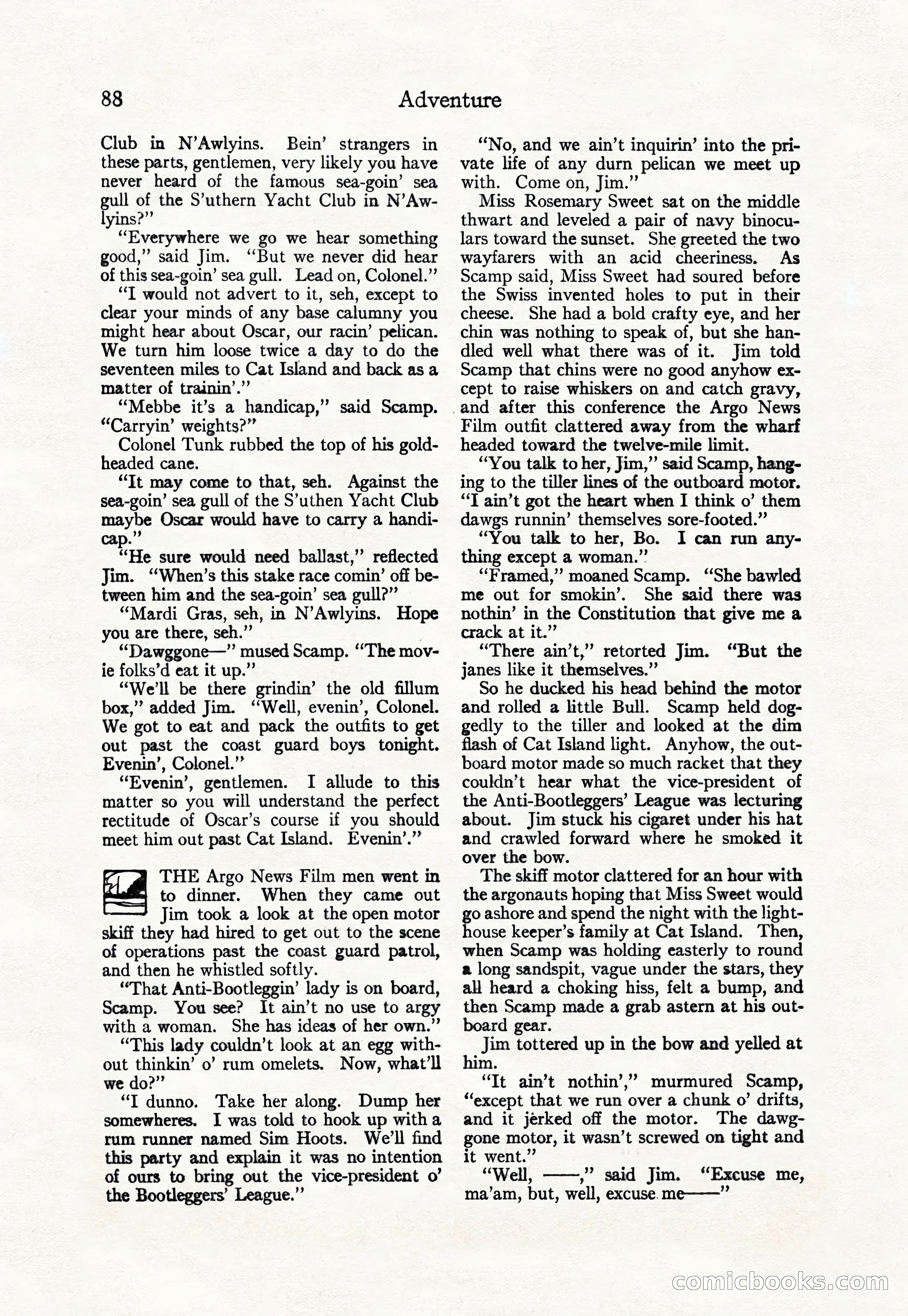 Adventure Magazine Cover, April 30, 1925 — page 98 of 204