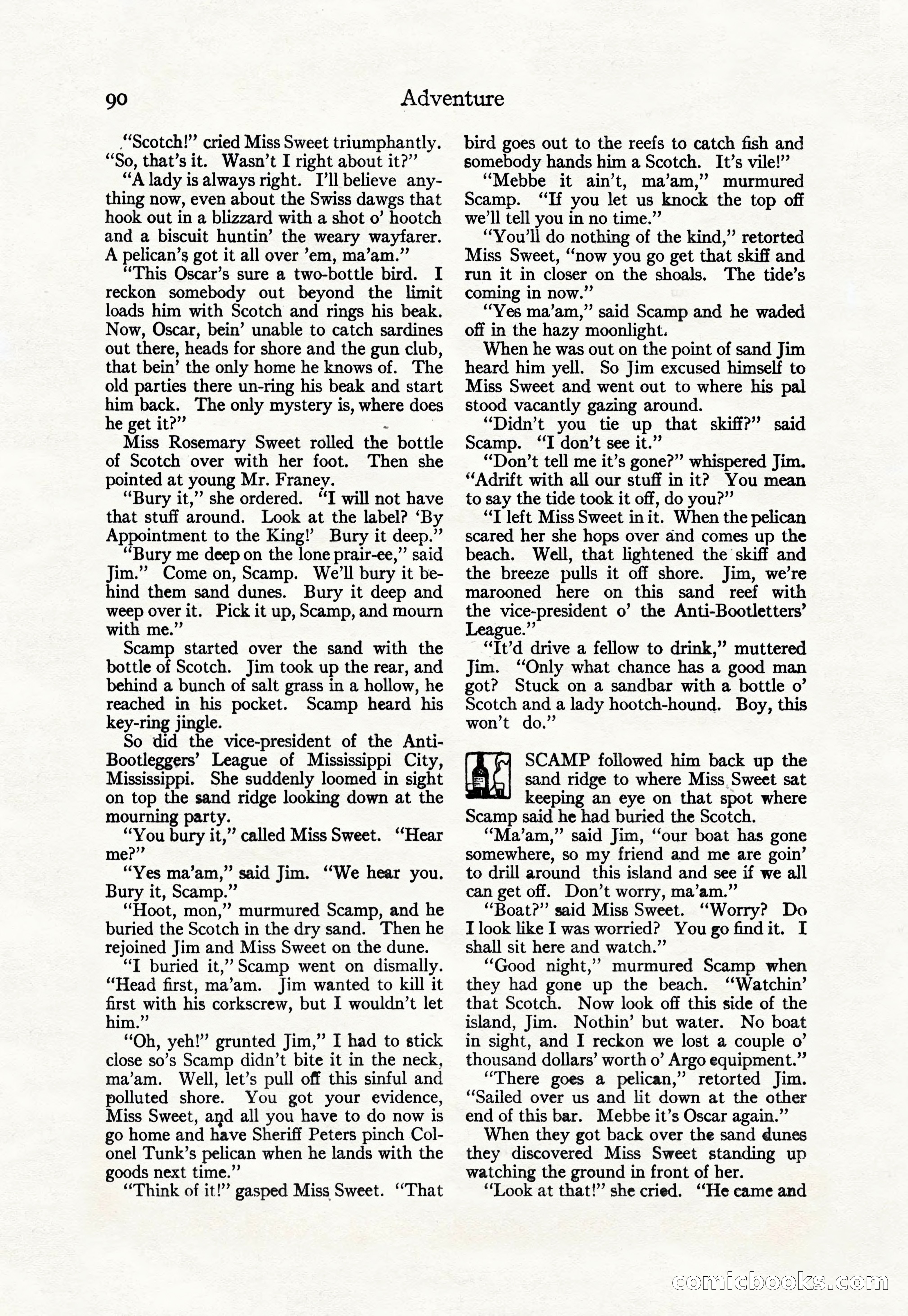 Adventure Magazine Cover, April 30, 1925 — page 100 of 204