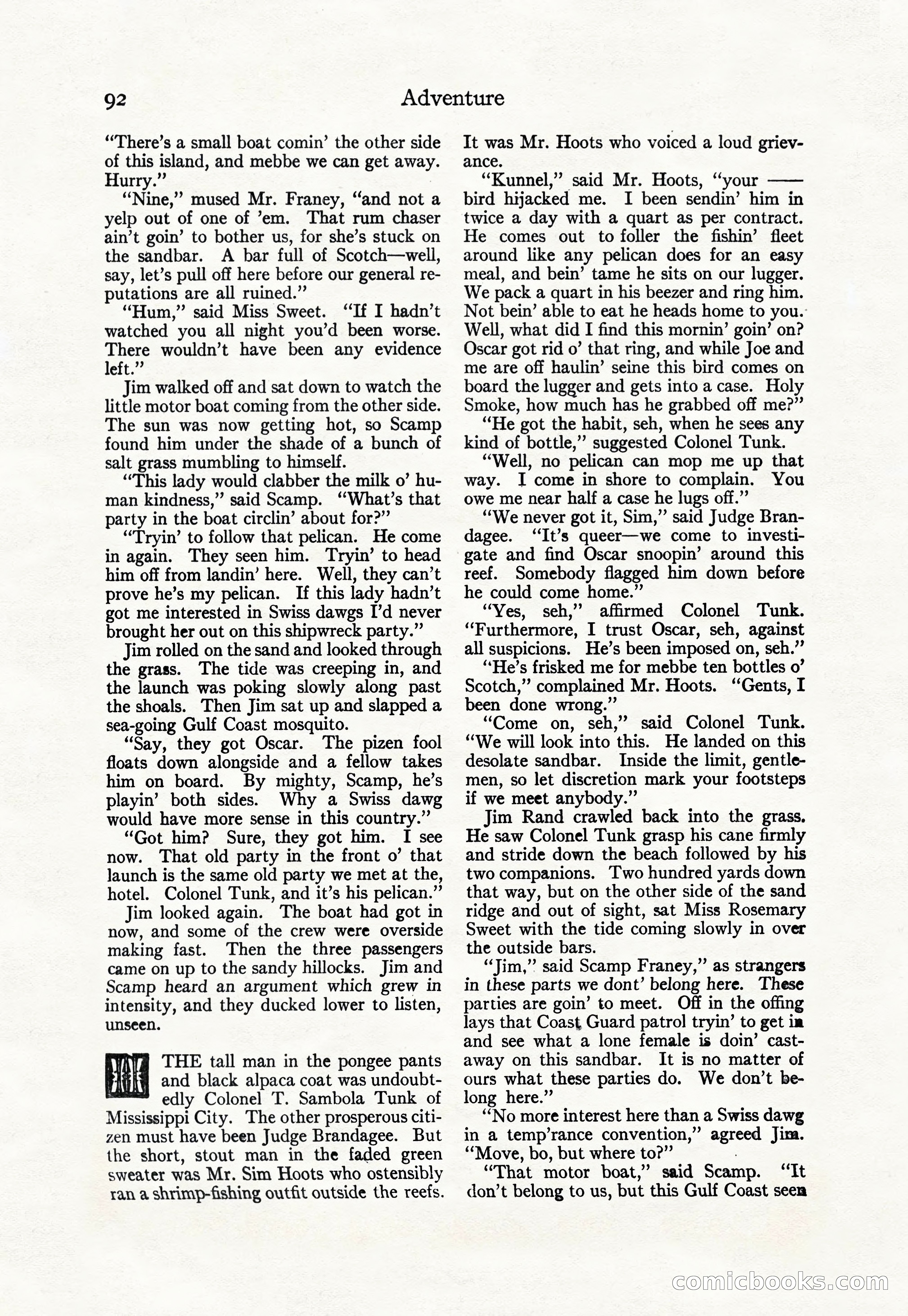 Adventure Magazine Cover, April 30, 1925 — page 102 of 204
