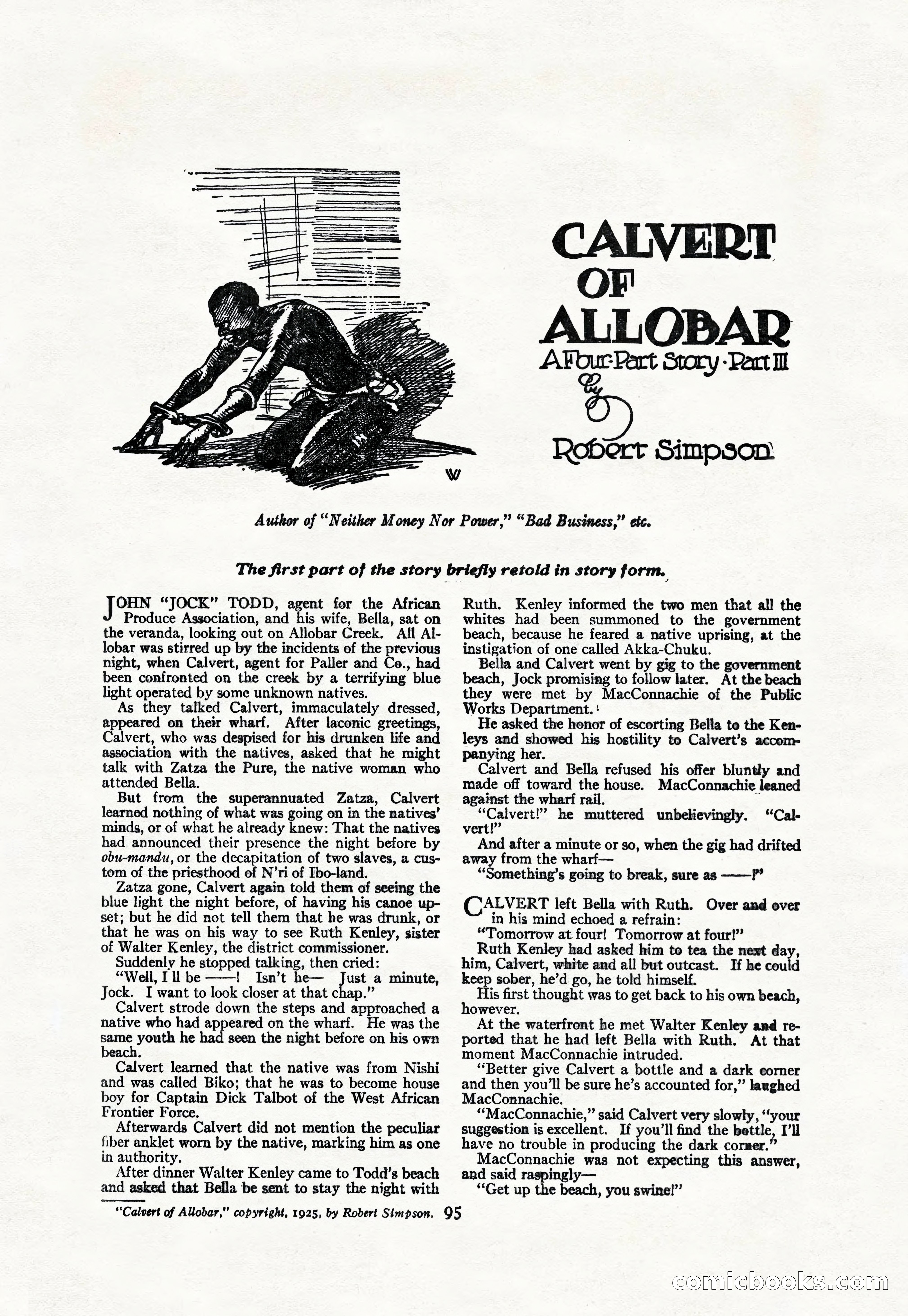 Adventure Magazine Cover, April 30, 1925 — page 105 of 204