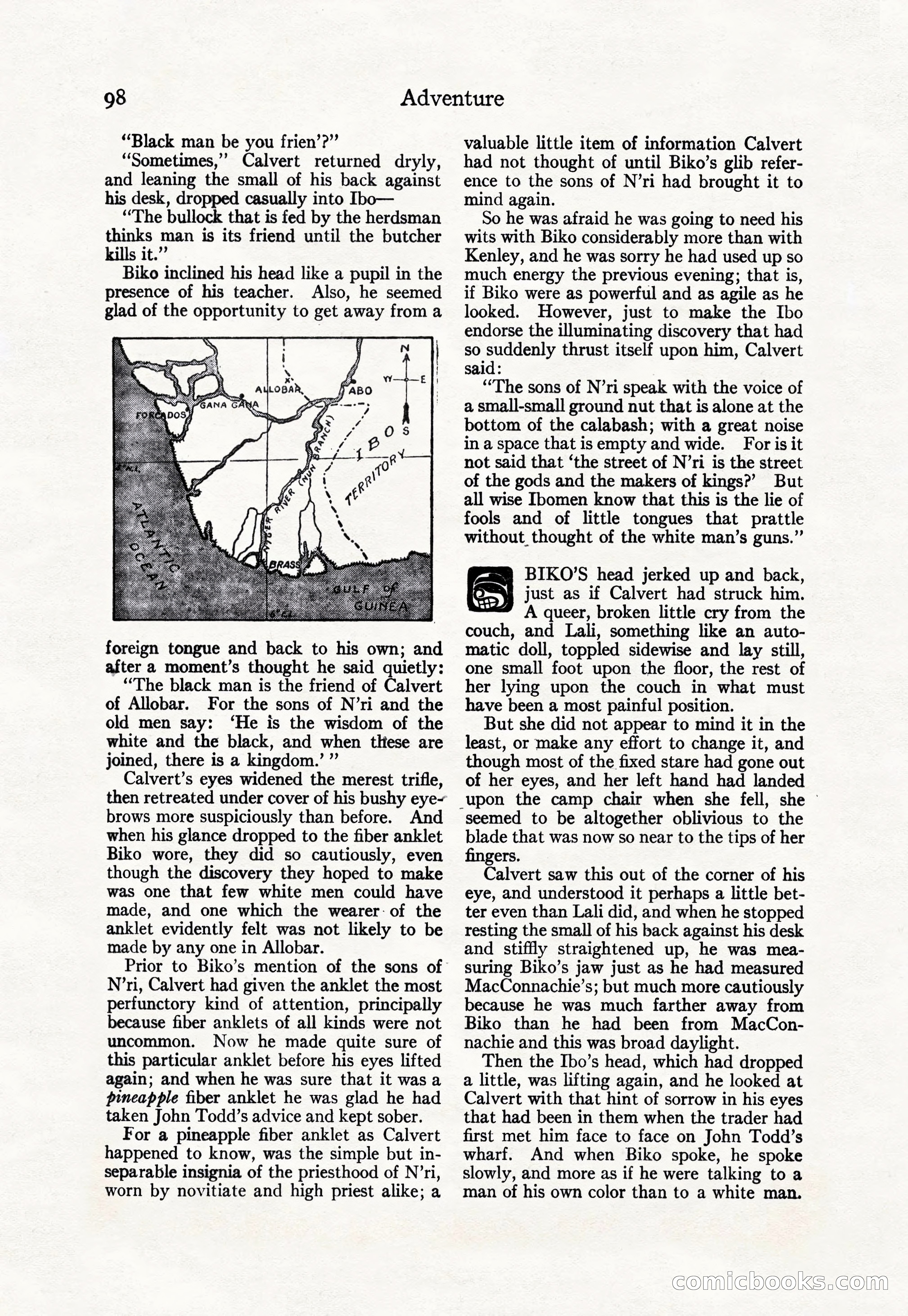 Adventure Magazine Cover, April 30, 1925 — page 108 of 204