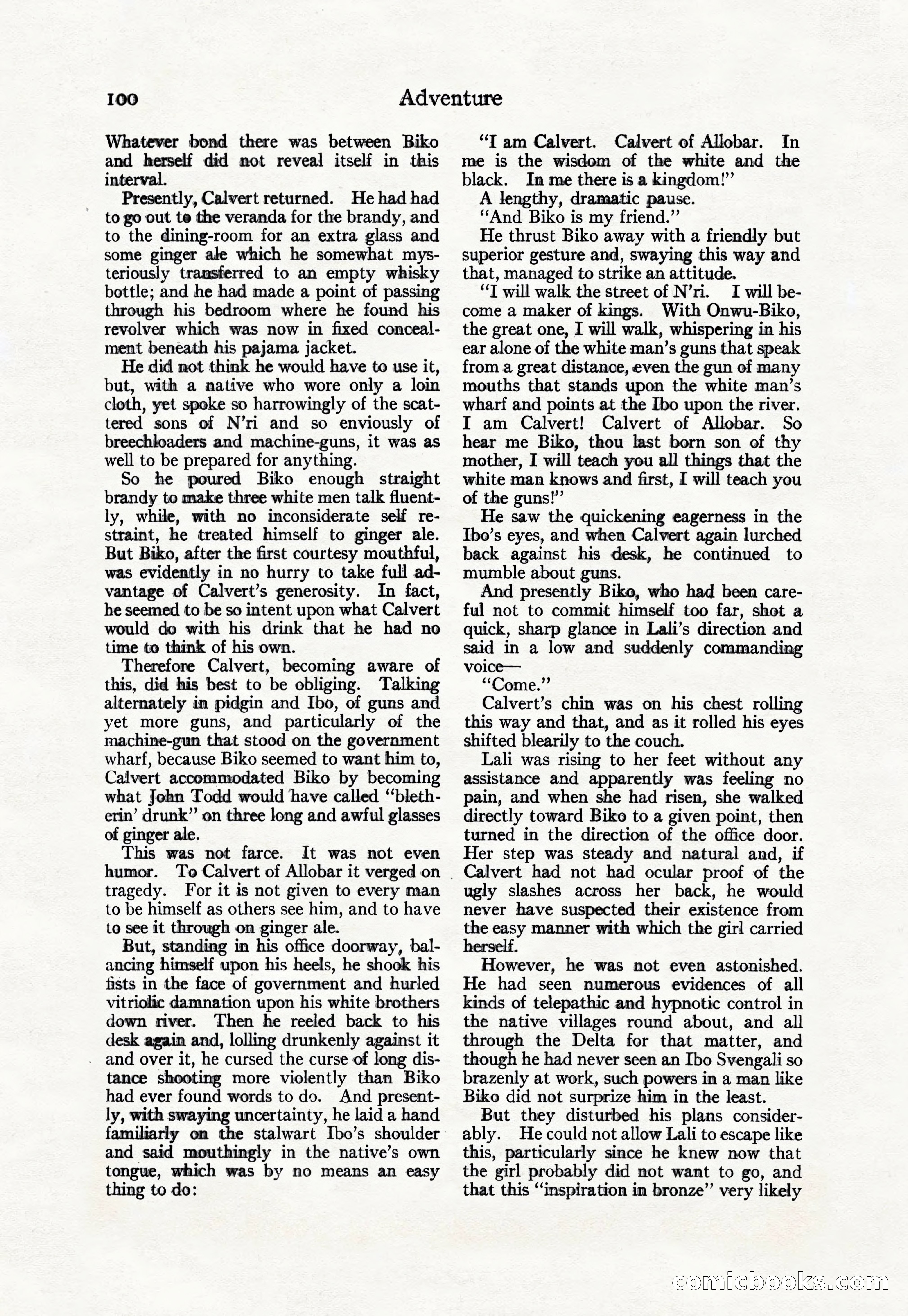 Adventure Magazine Cover, April 30, 1925 — page 110 of 204