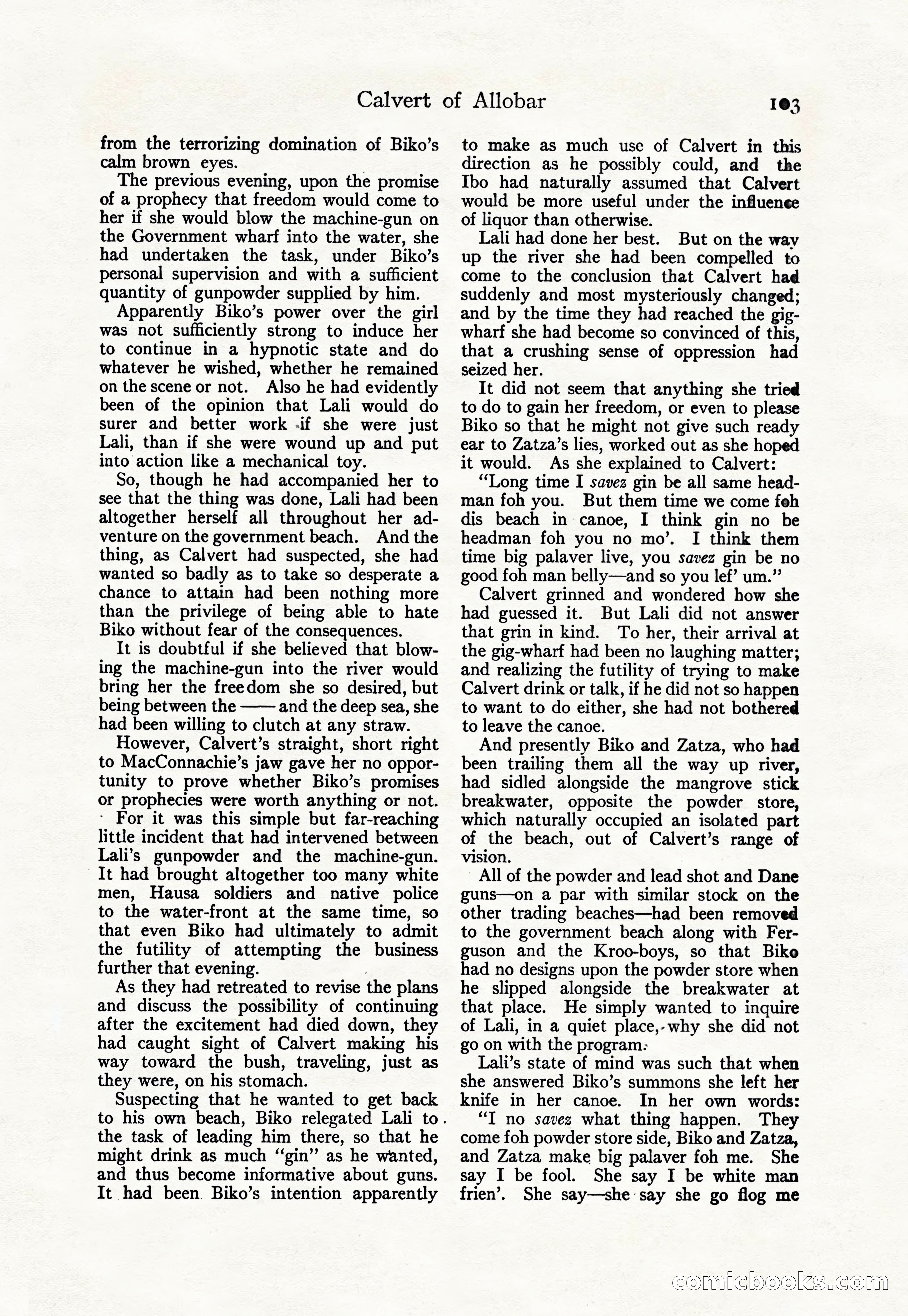 Adventure Magazine Cover, April 30, 1925 — page 113 of 204