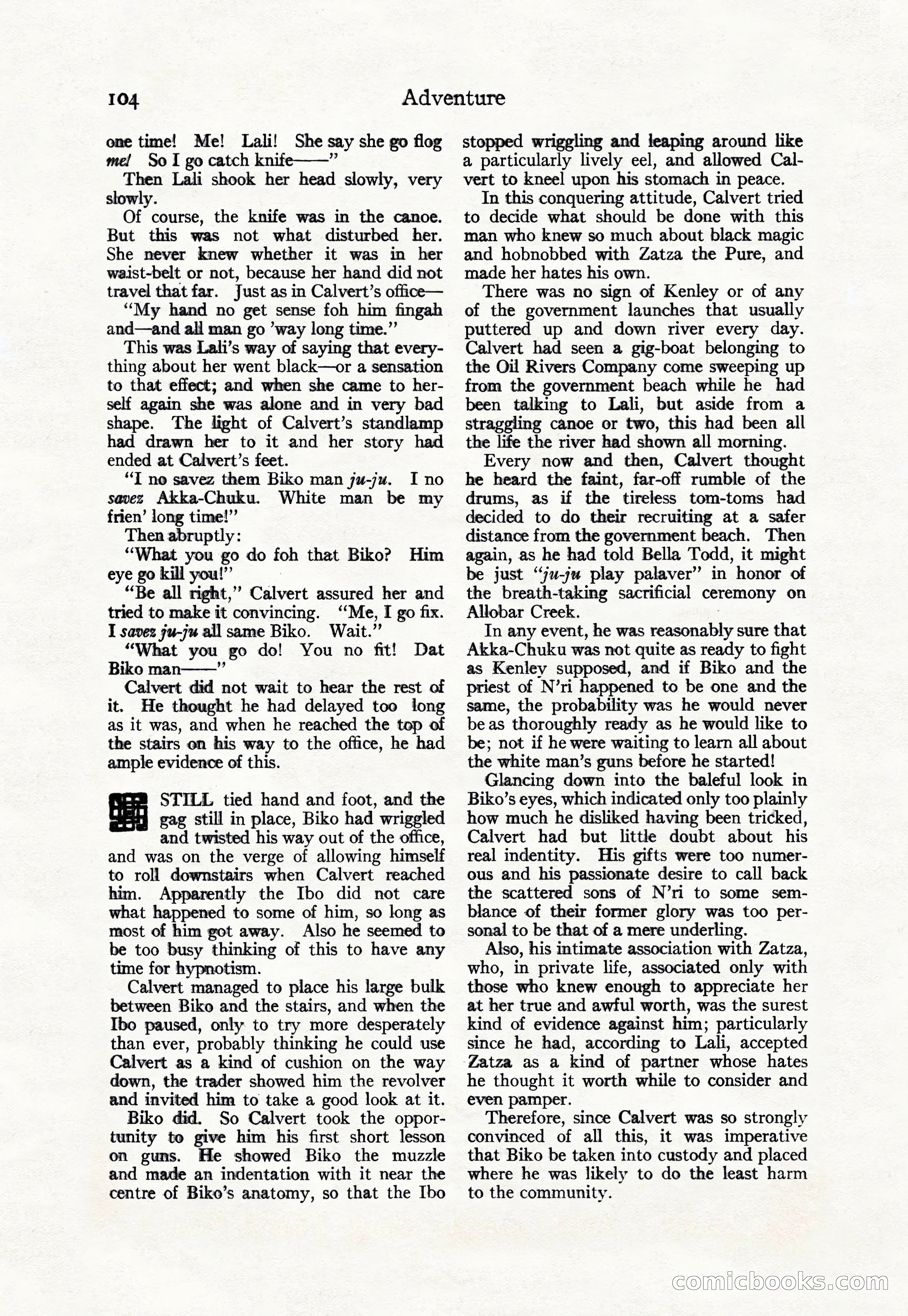 Adventure Magazine Cover, April 30, 1925 — page 114 of 204