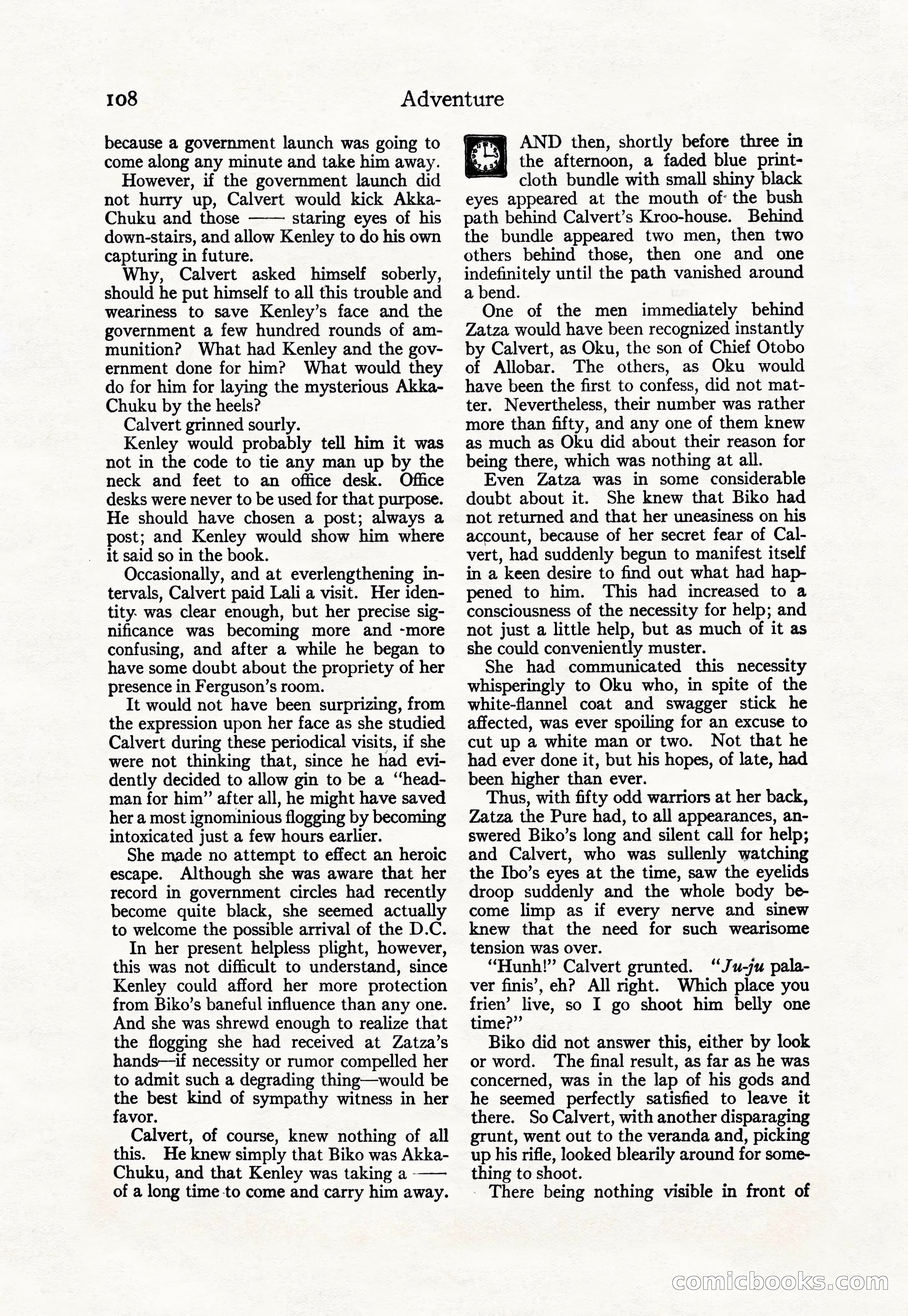 Adventure Magazine Cover, April 30, 1925 — page 118 of 204