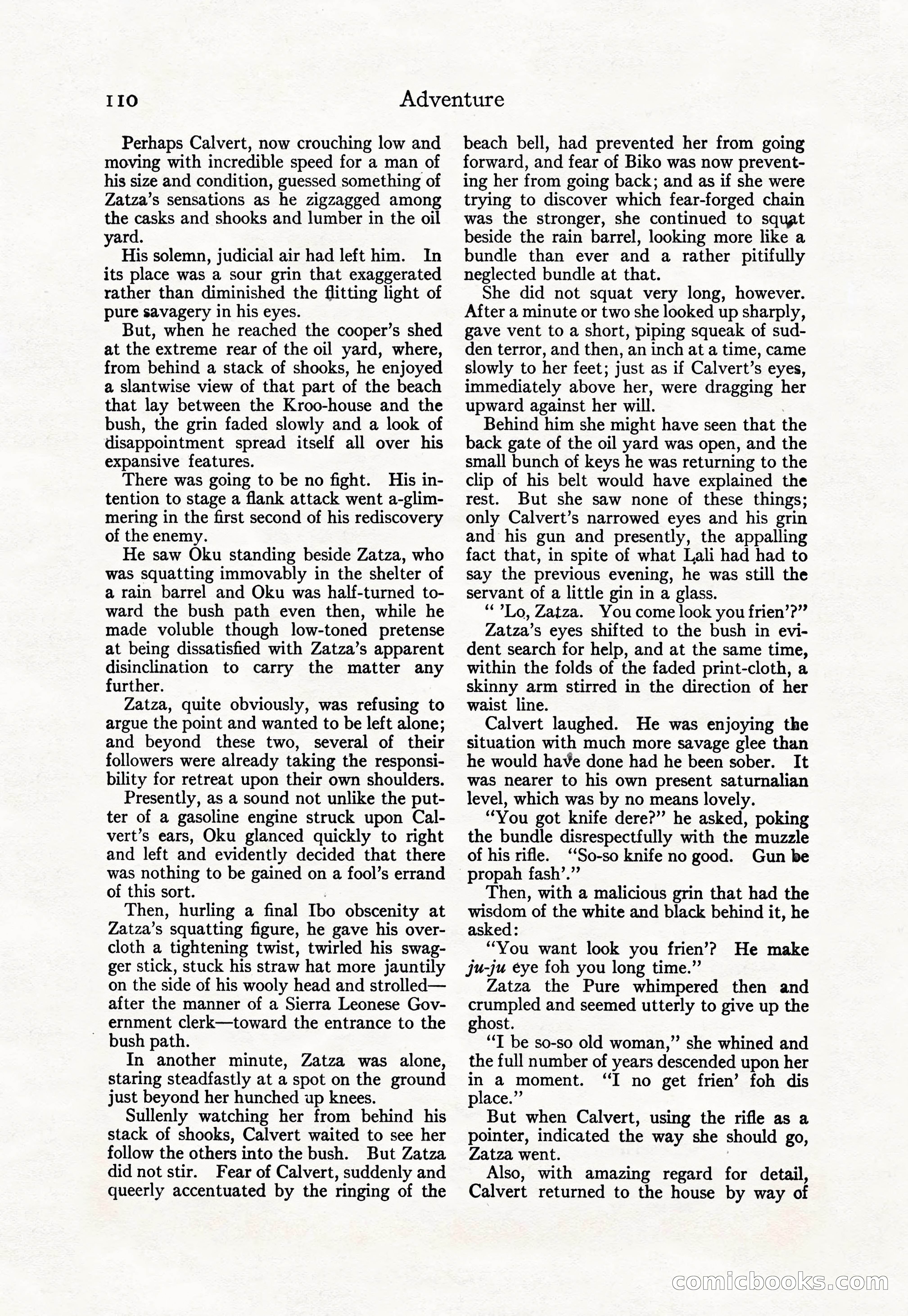 Adventure Magazine Cover, April 30, 1925 — page 120 of 204