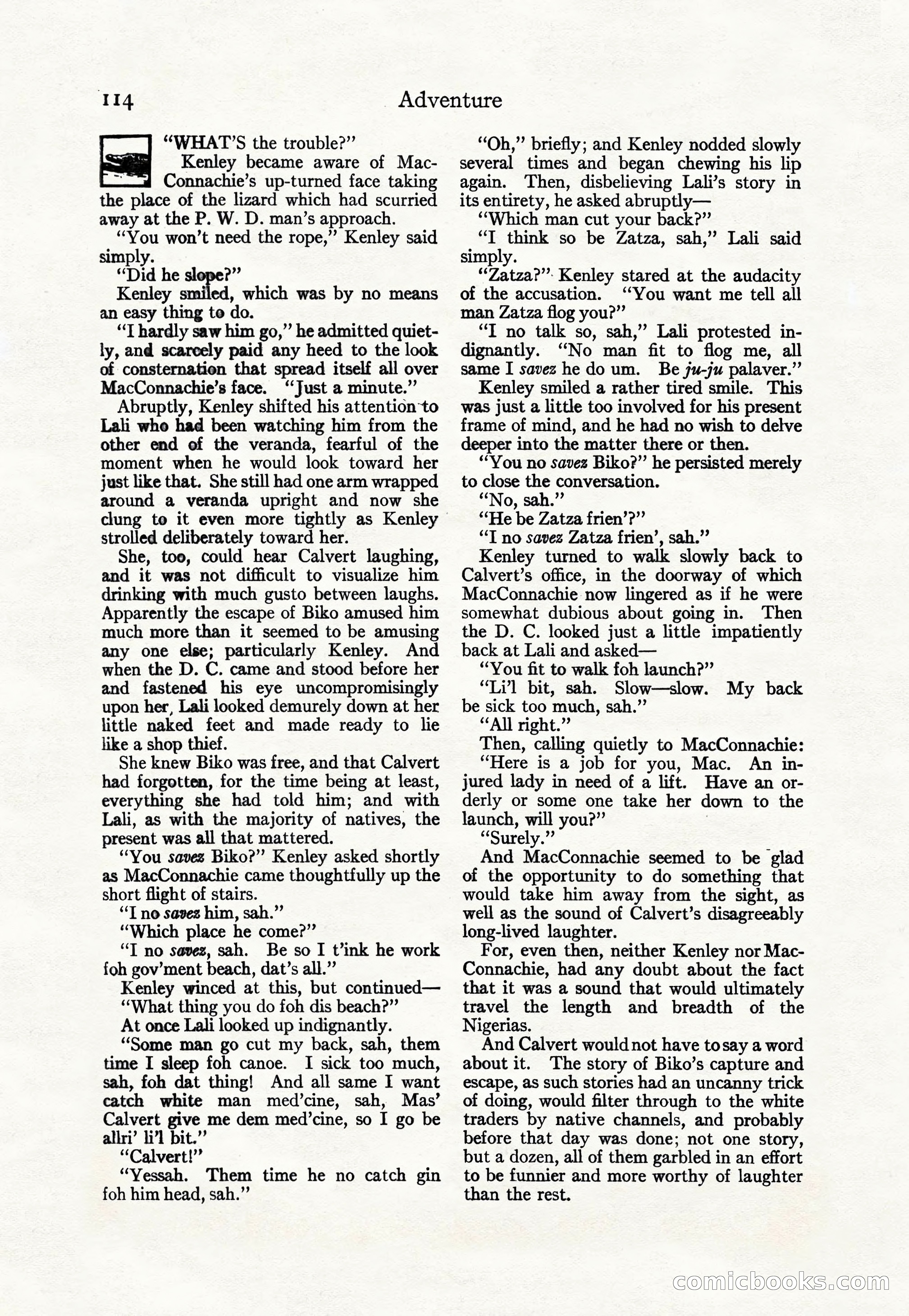 Adventure Magazine Cover, April 30, 1925 — page 124 of 204