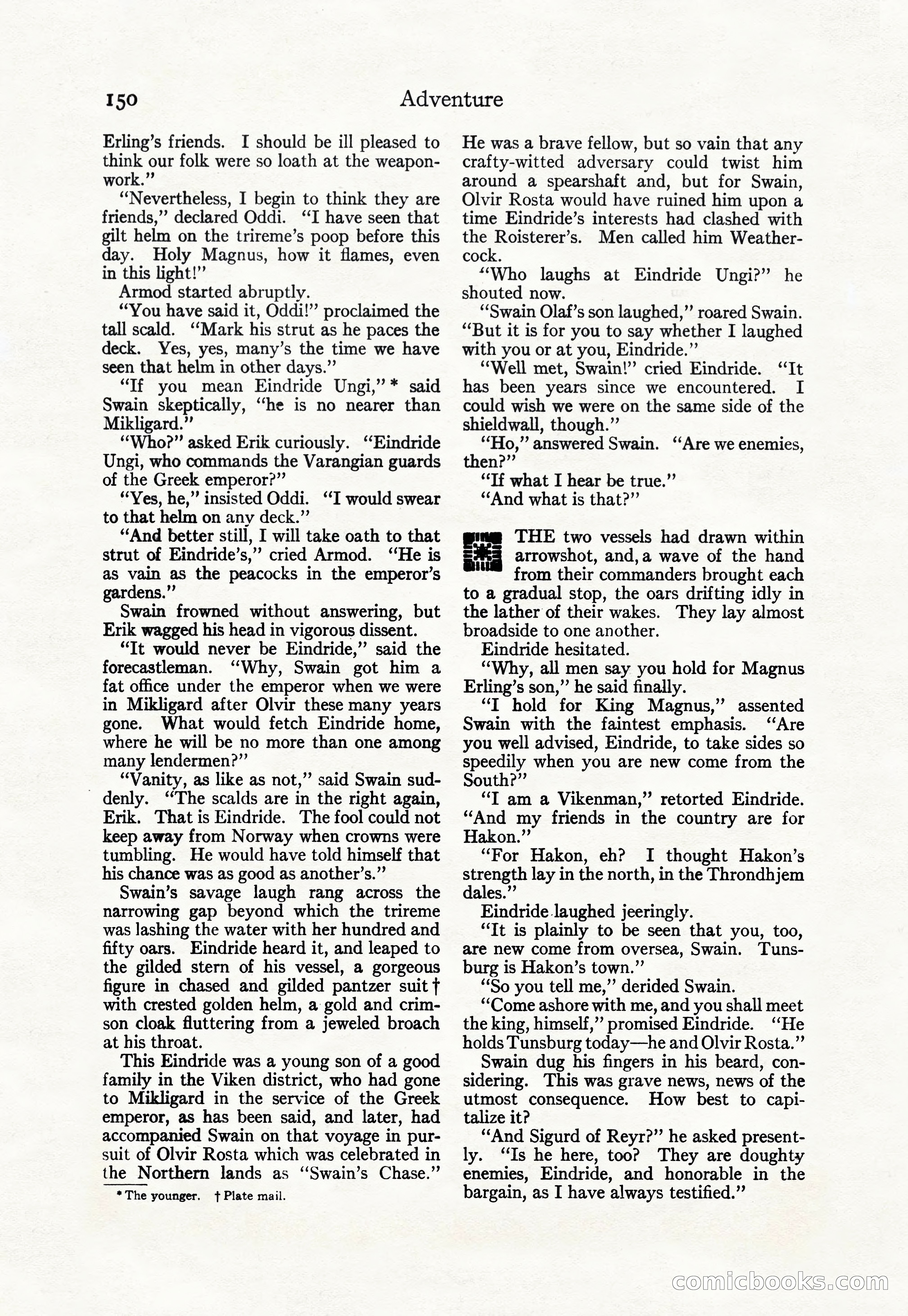 Adventure Magazine Cover, April 30, 1925 — page 160 of 204