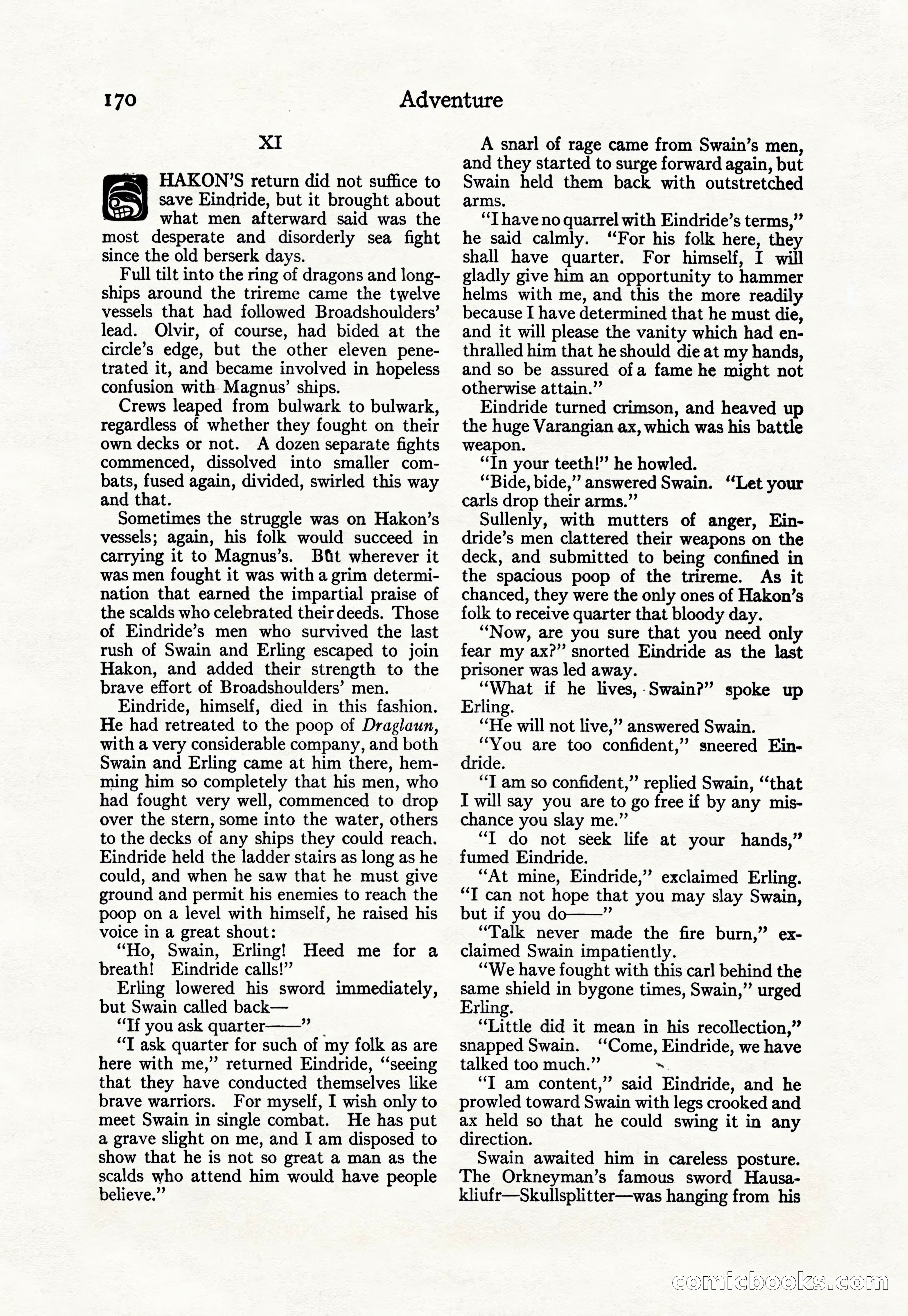 Adventure Magazine Cover, April 30, 1925 — page 180 of 204