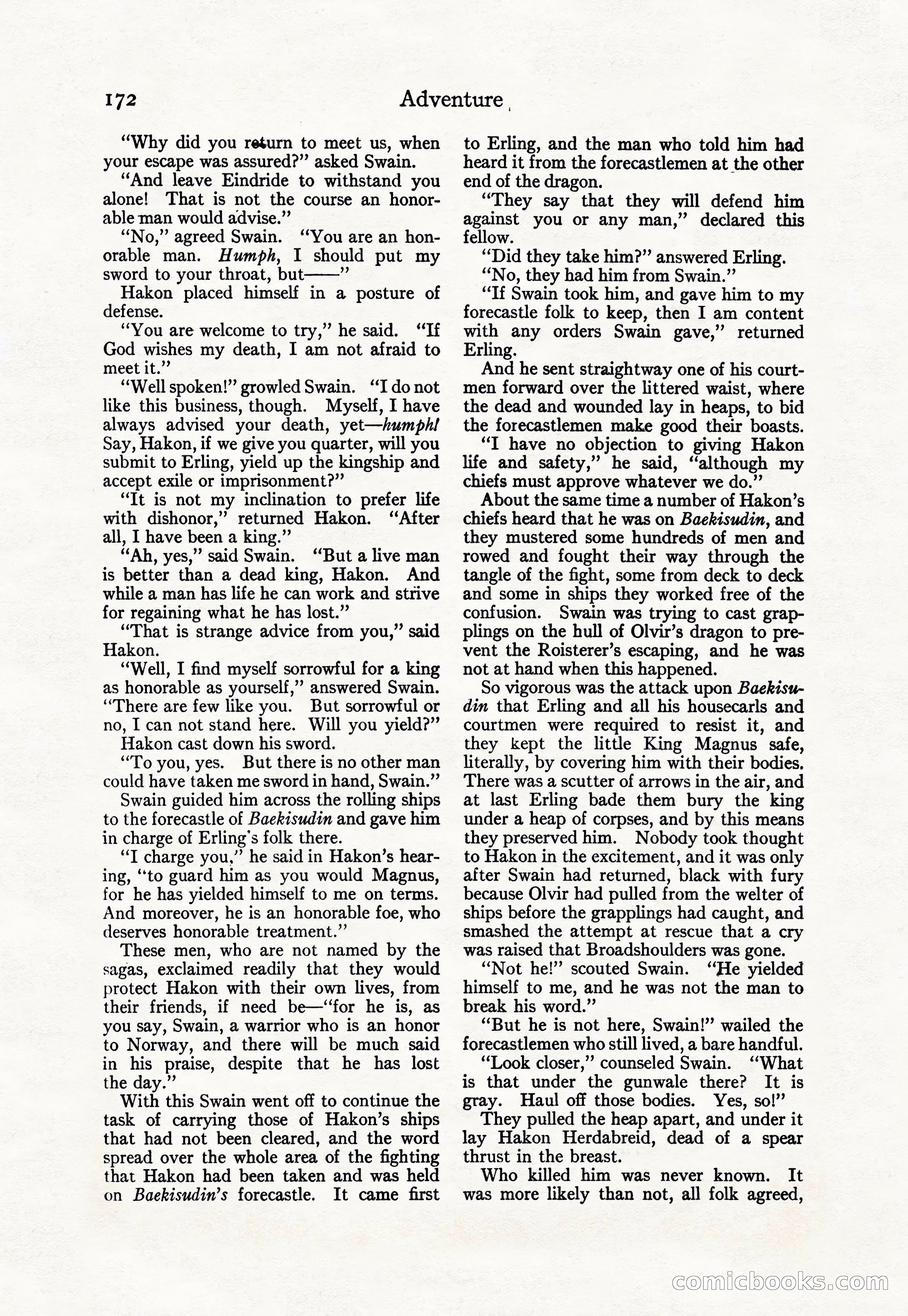 Adventure Magazine Cover, April 30, 1925 — page 182 of 204