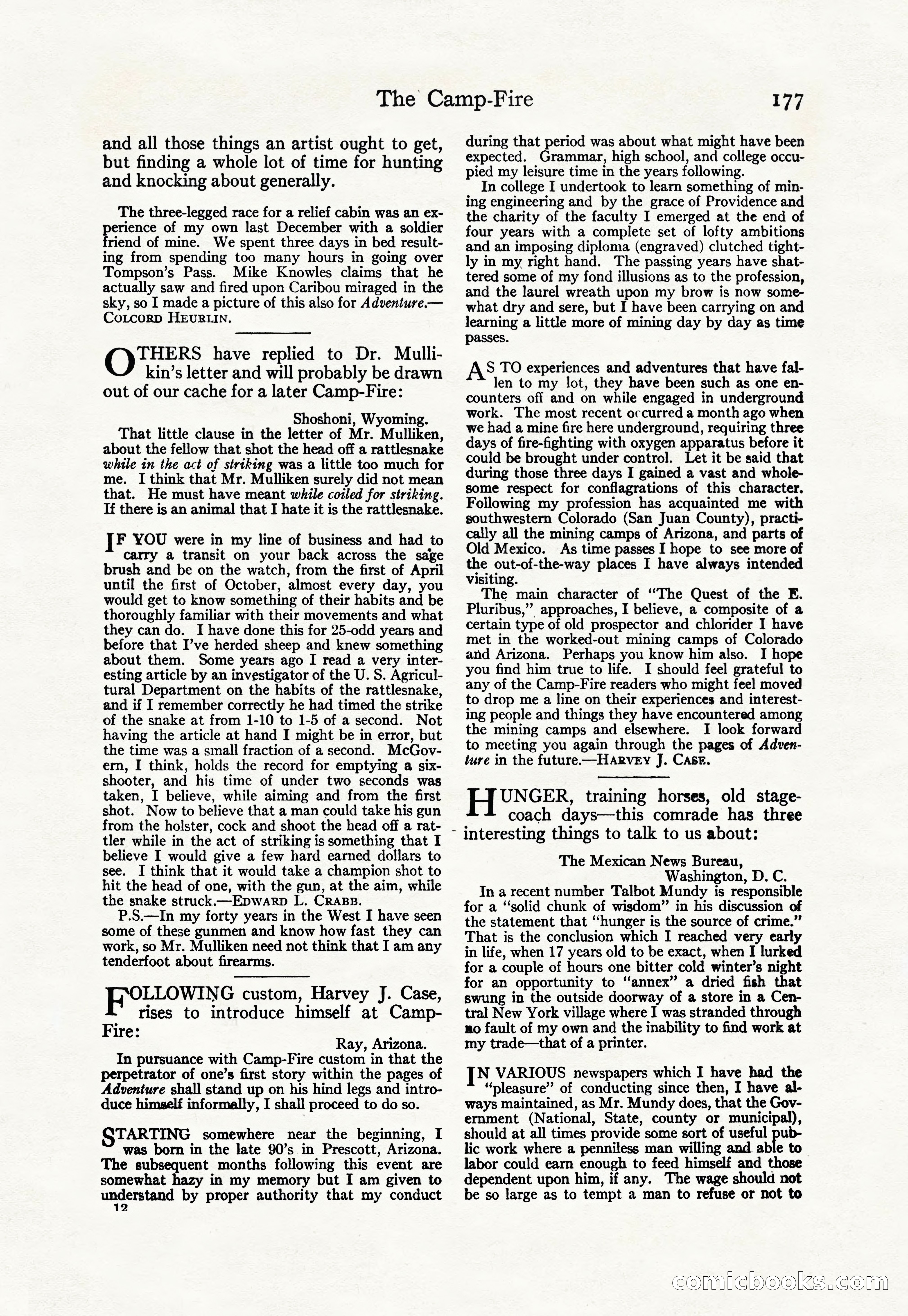 Adventure Magazine Cover, April 30, 1925 — page 187 of 204