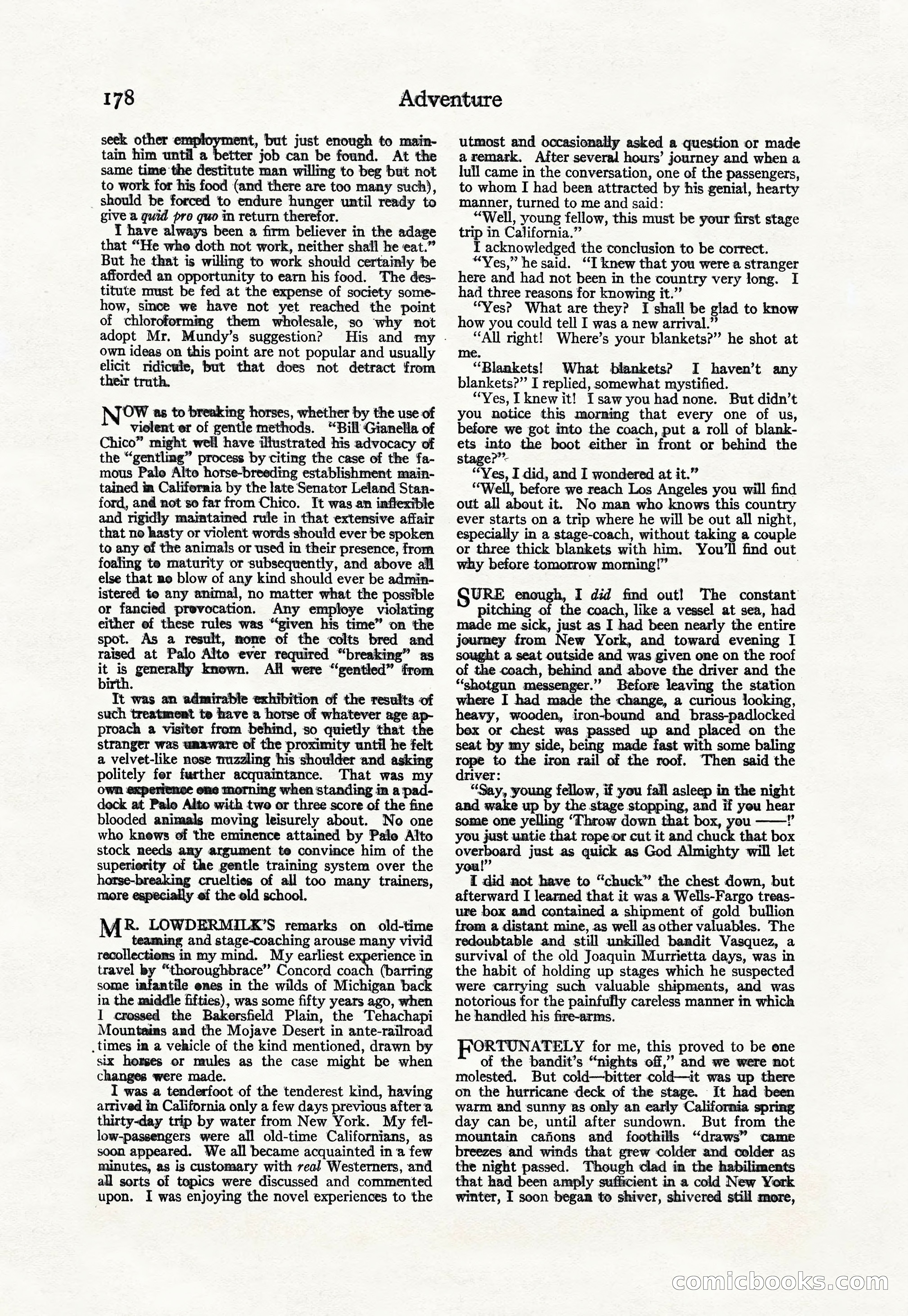 Adventure Magazine Cover, April 30, 1925 — page 188 of 204