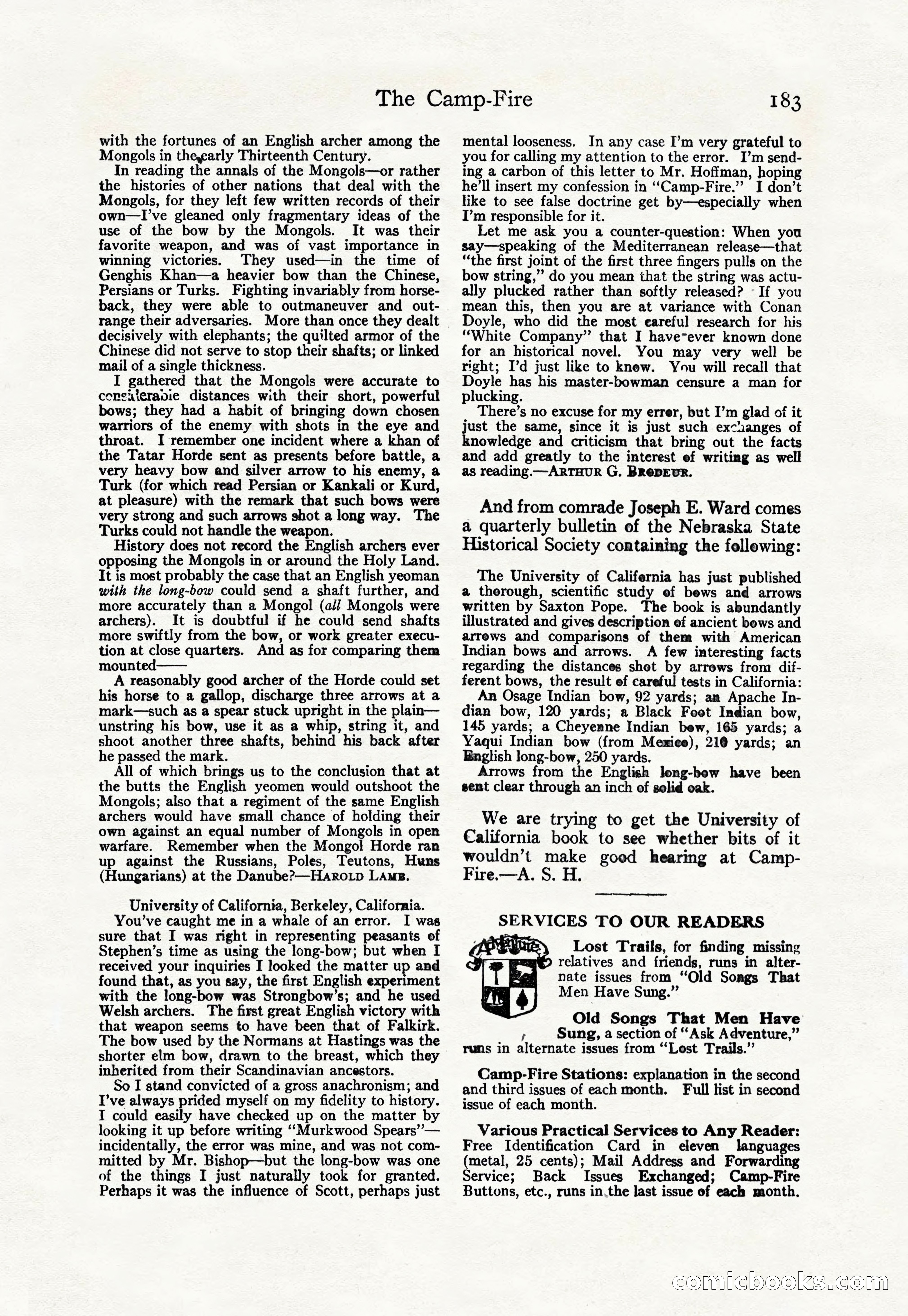 Adventure Magazine Cover, April 30, 1925 — page 193 of 204