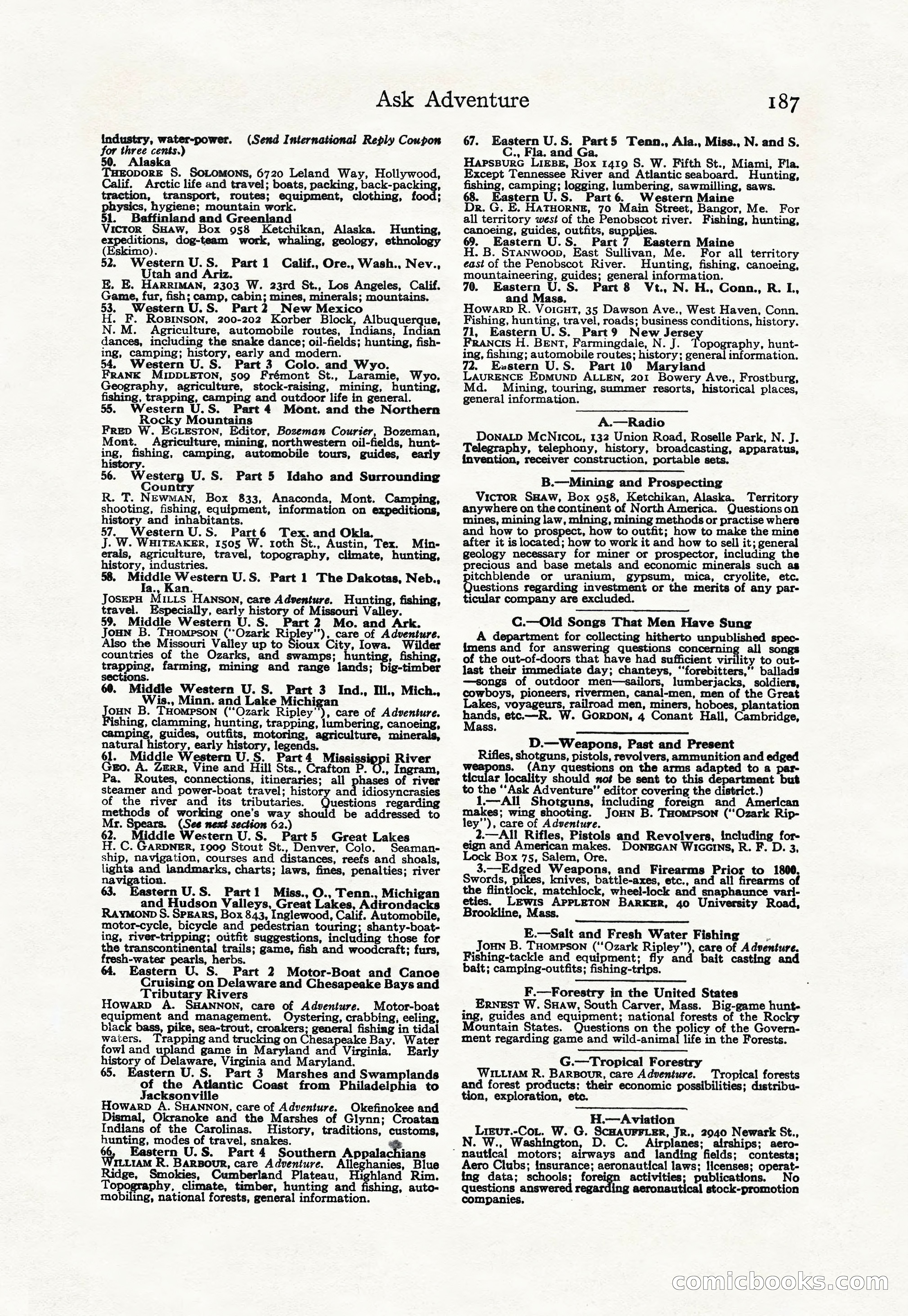 Adventure Magazine Cover, April 30, 1925 — page 197 of 204