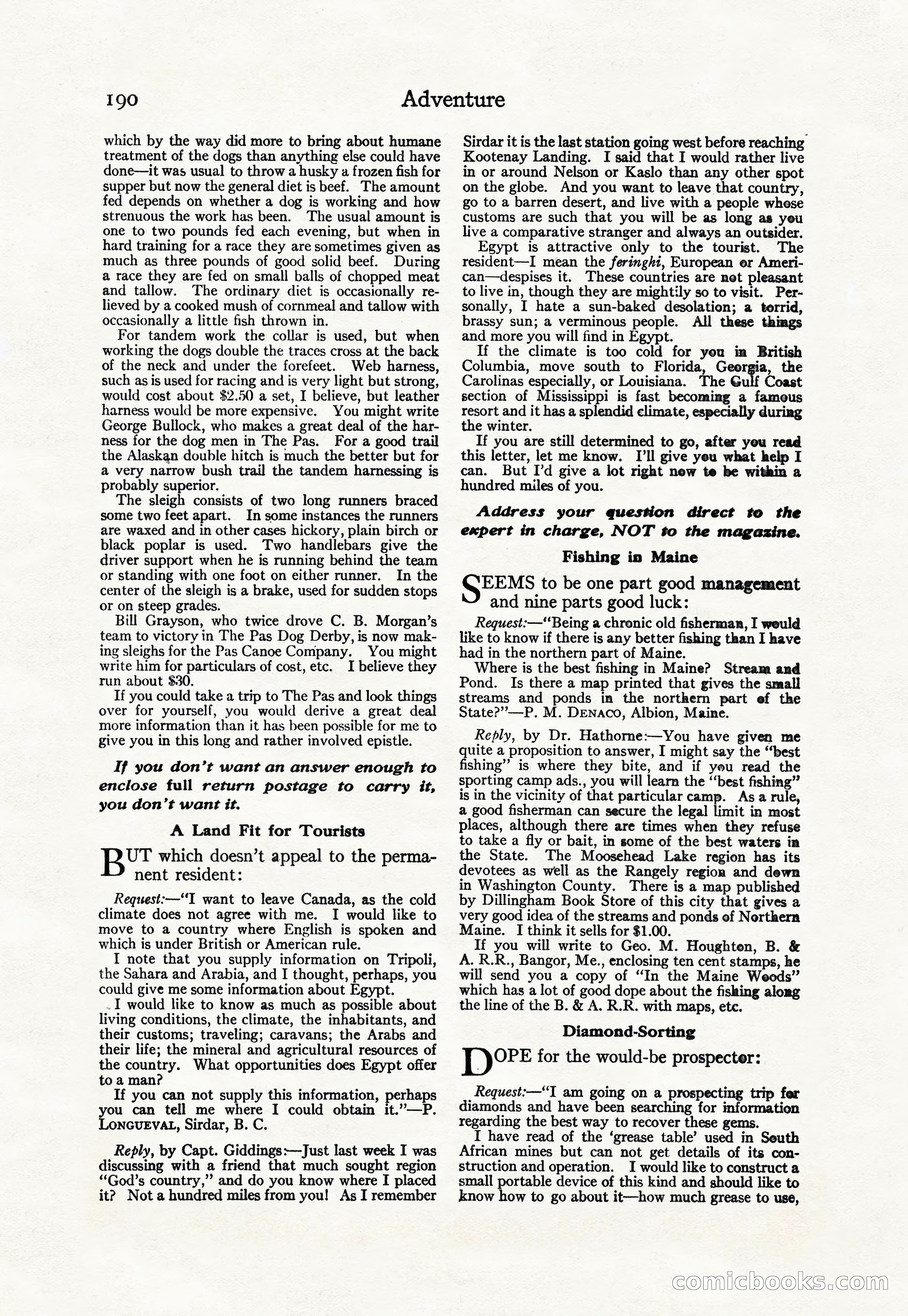 Adventure Magazine Cover, April 30, 1925 — page 200 of 204