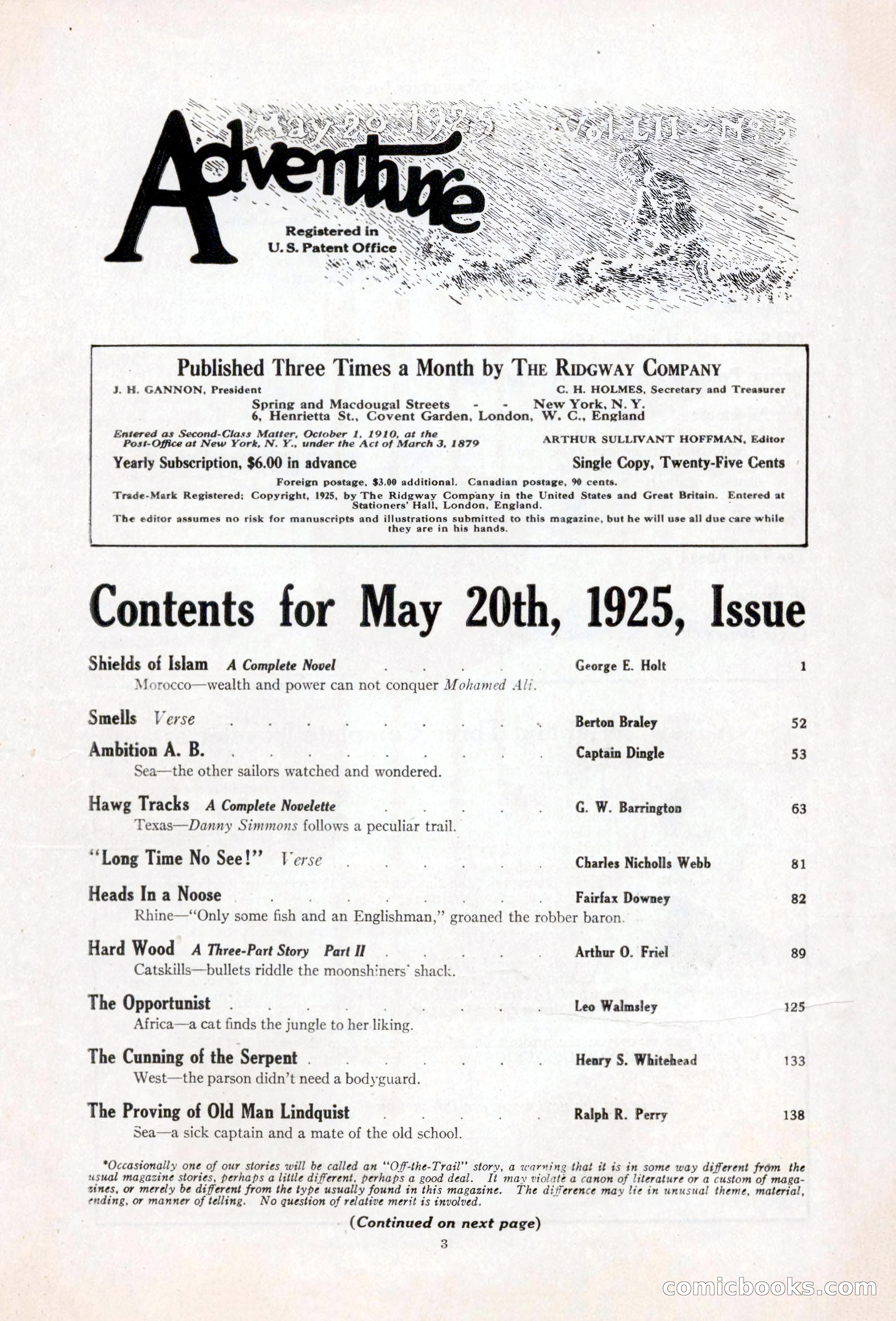 Adventure Magazine, May 20, 1925 — page 5 of 208