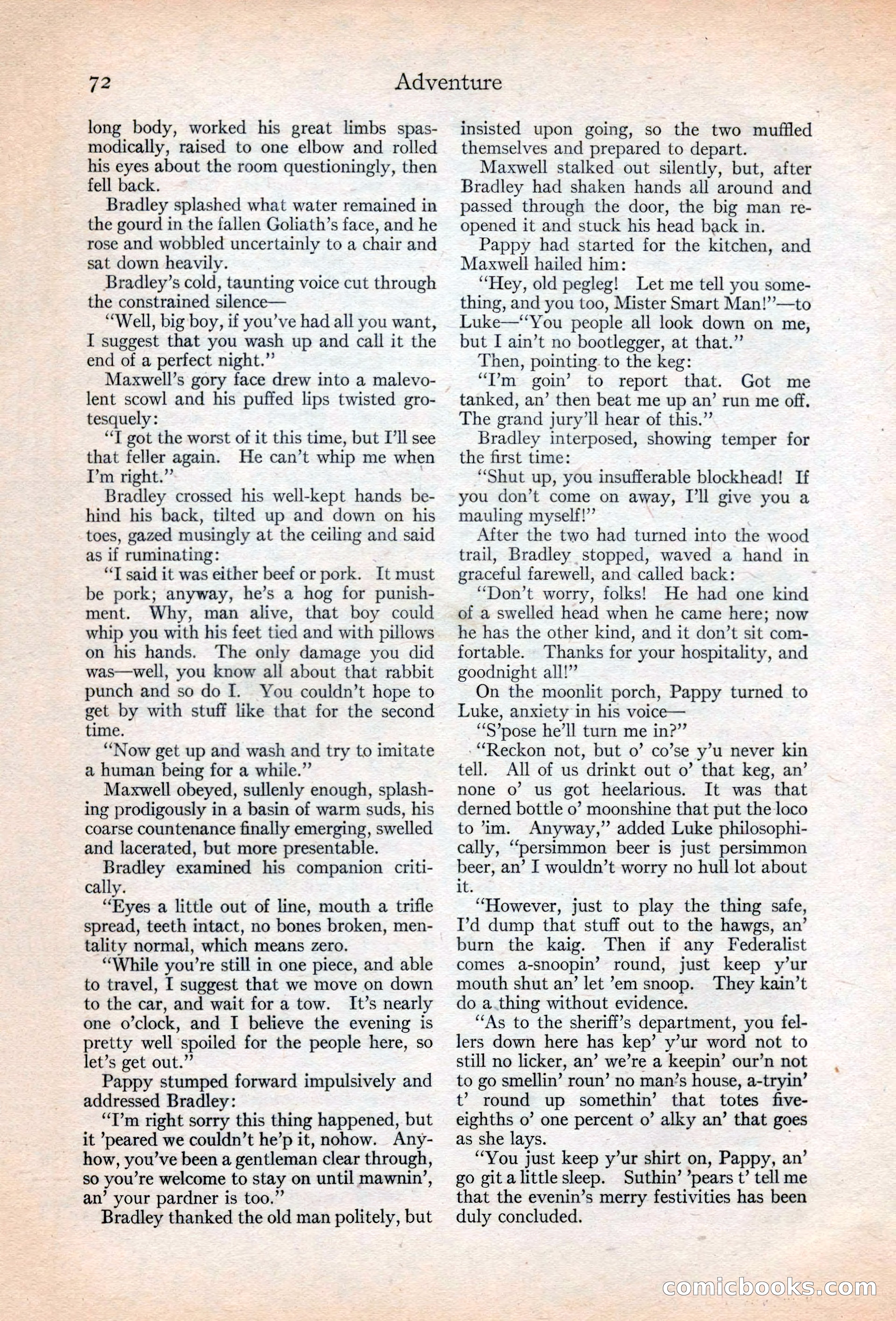 Adventure Magazine, May 20, 1925 — page 86 of 208