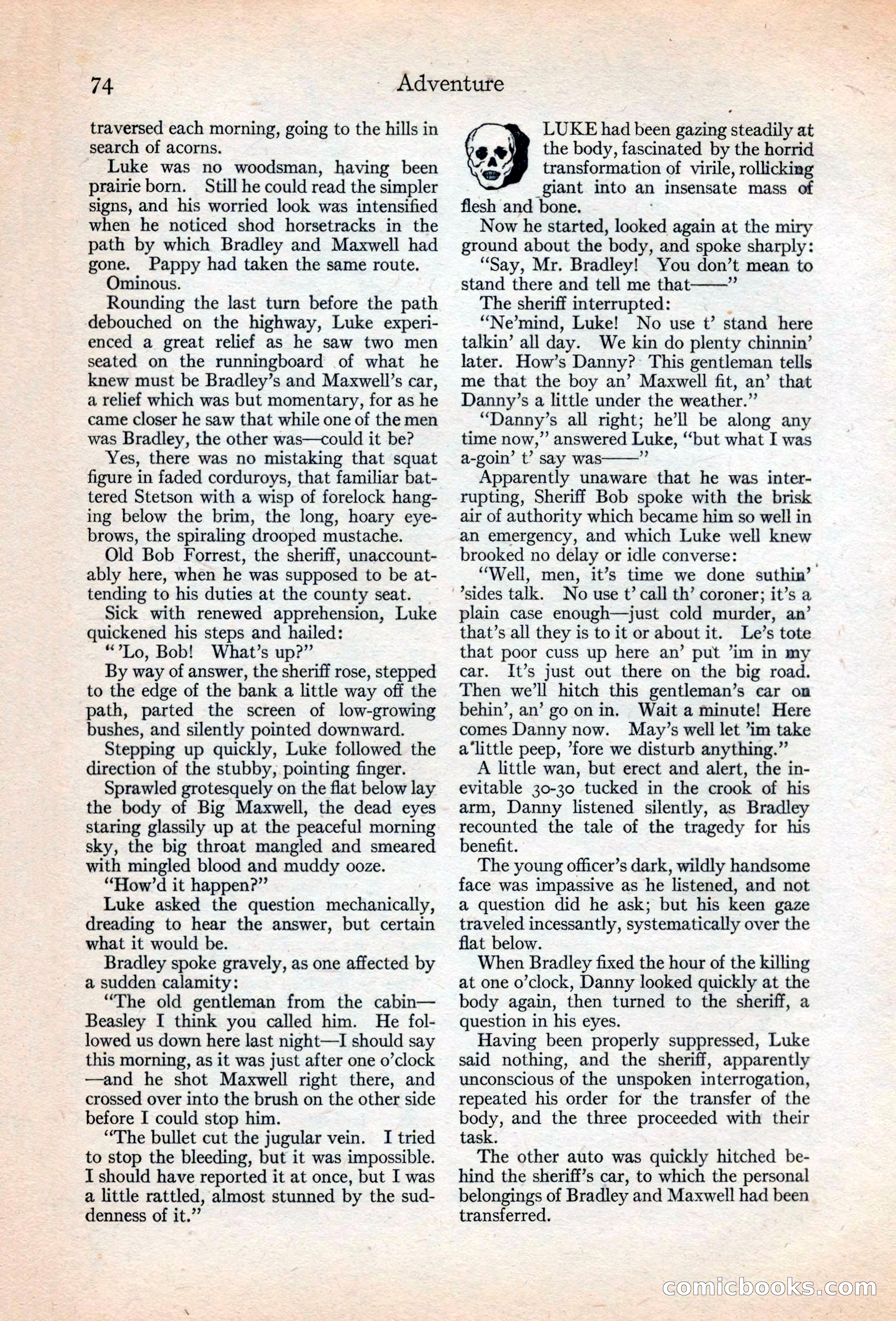 Adventure Magazine, May 20, 1925 — page 88 of 208