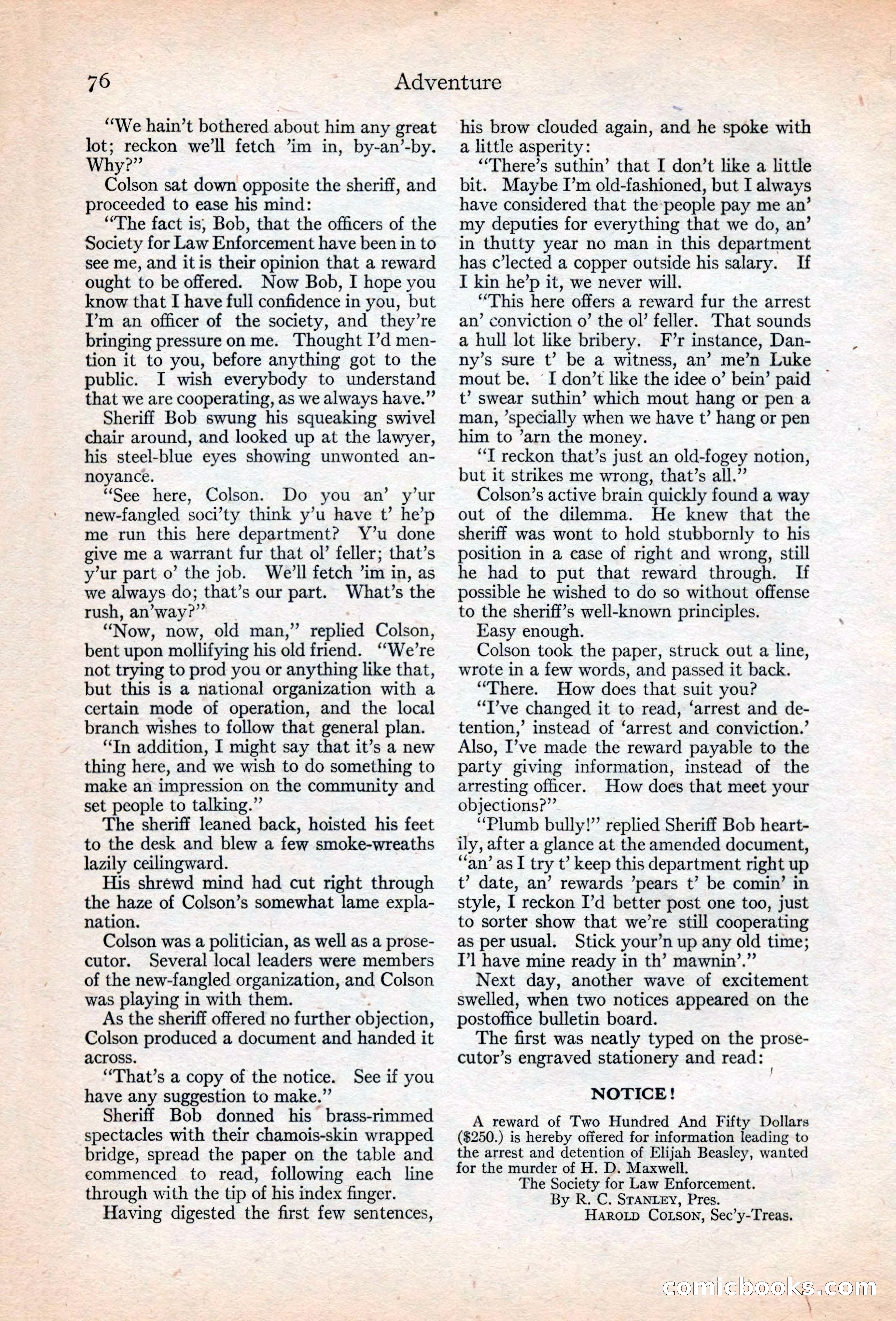Adventure Magazine, May 20, 1925 — page 90 of 208