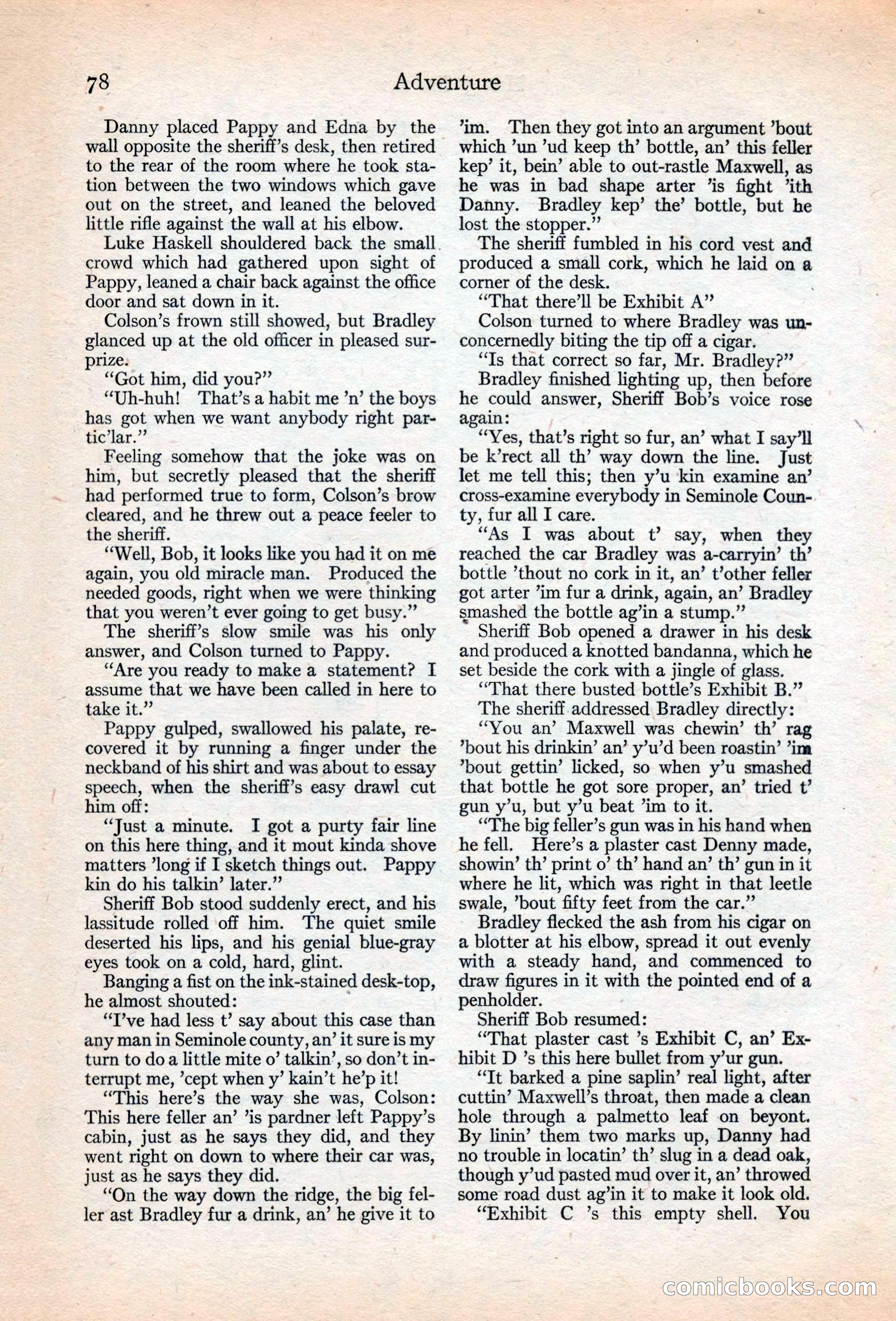 Adventure Magazine, May 20, 1925 — page 92 of 208