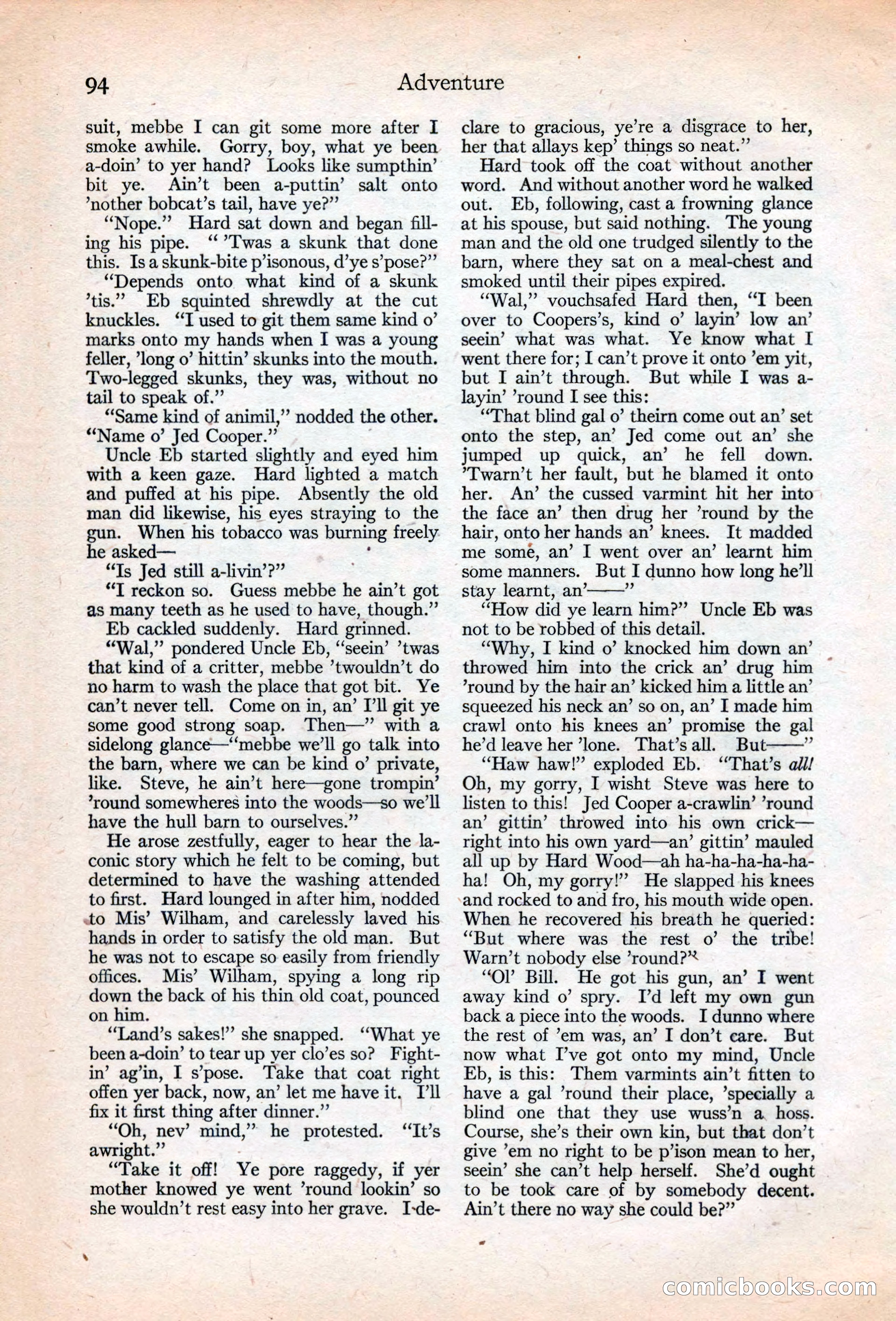 Adventure Magazine, May 20, 1925 — page 108 of 208
