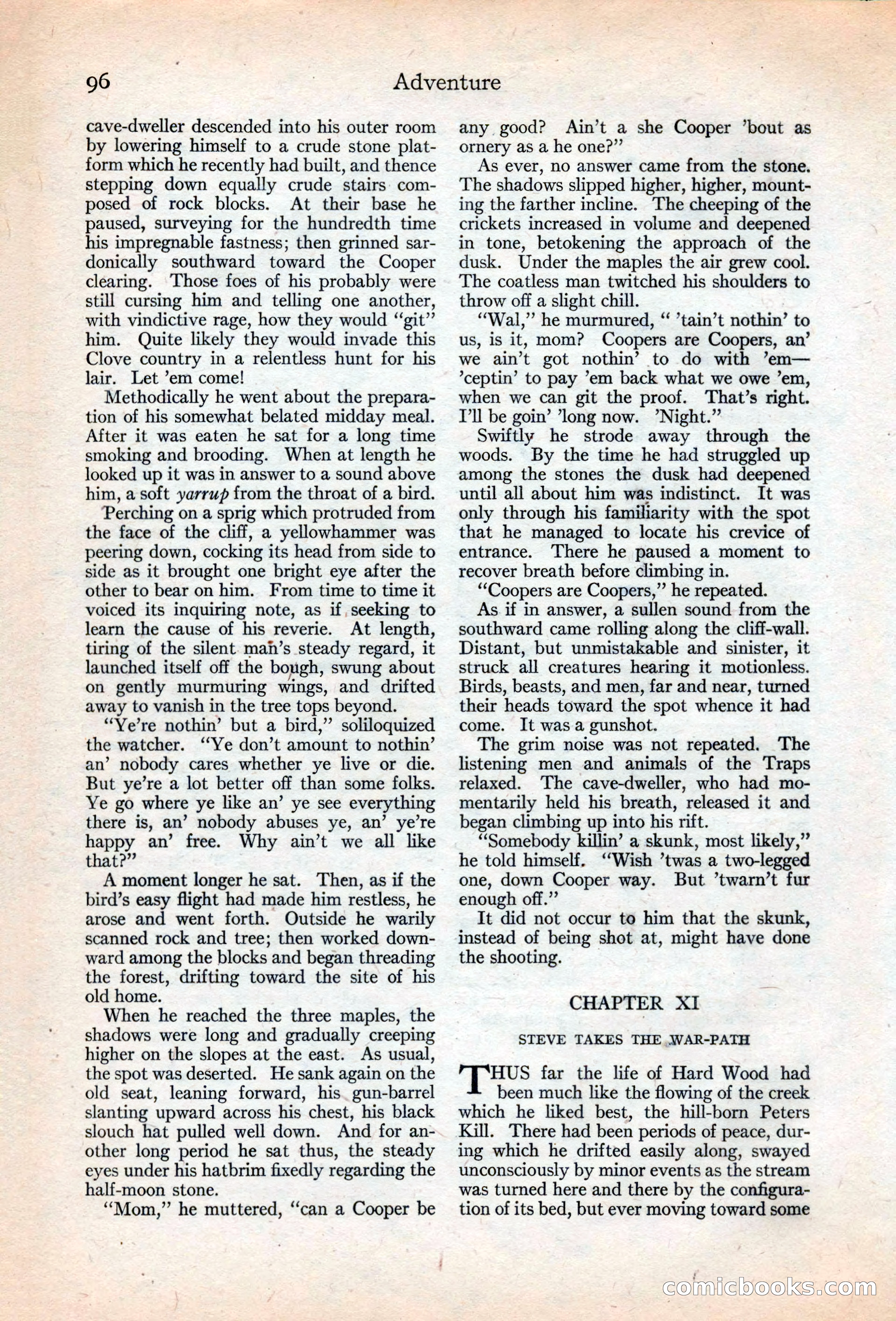 Adventure Magazine, May 20, 1925 — page 110 of 208