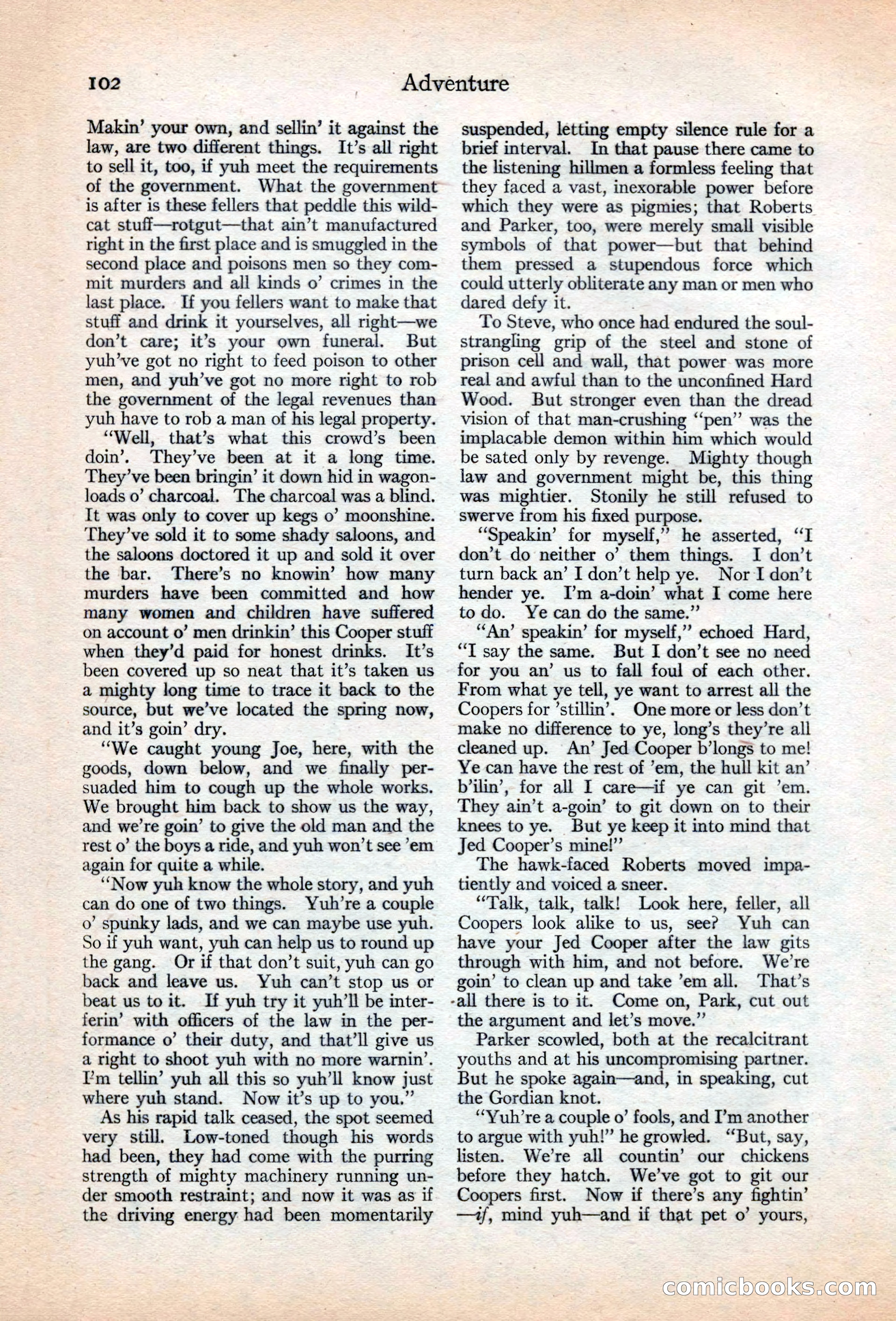 Adventure Magazine, May 20, 1925 — page 116 of 208