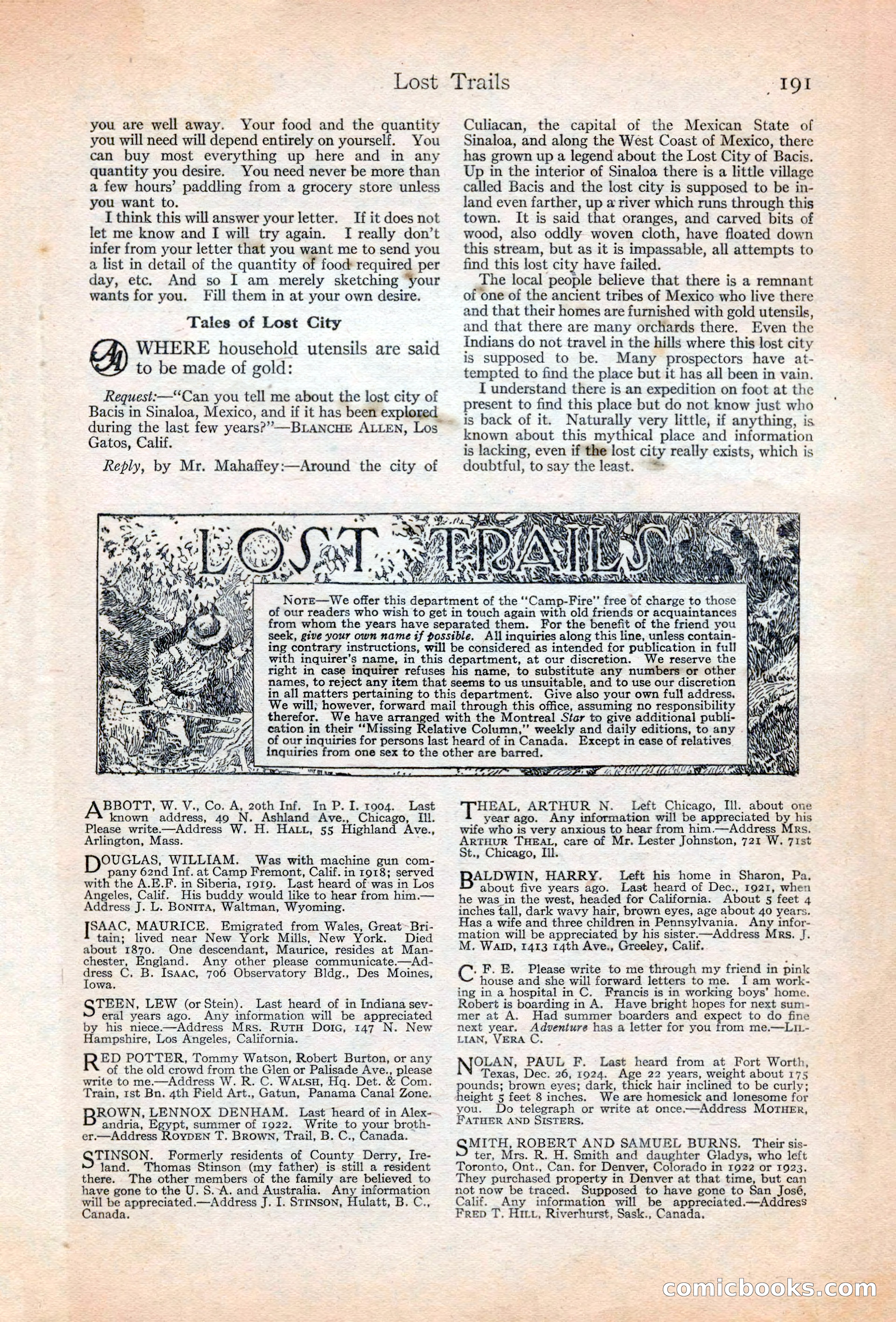 Adventure Magazine, May 20, 1925 — page 205 of 208