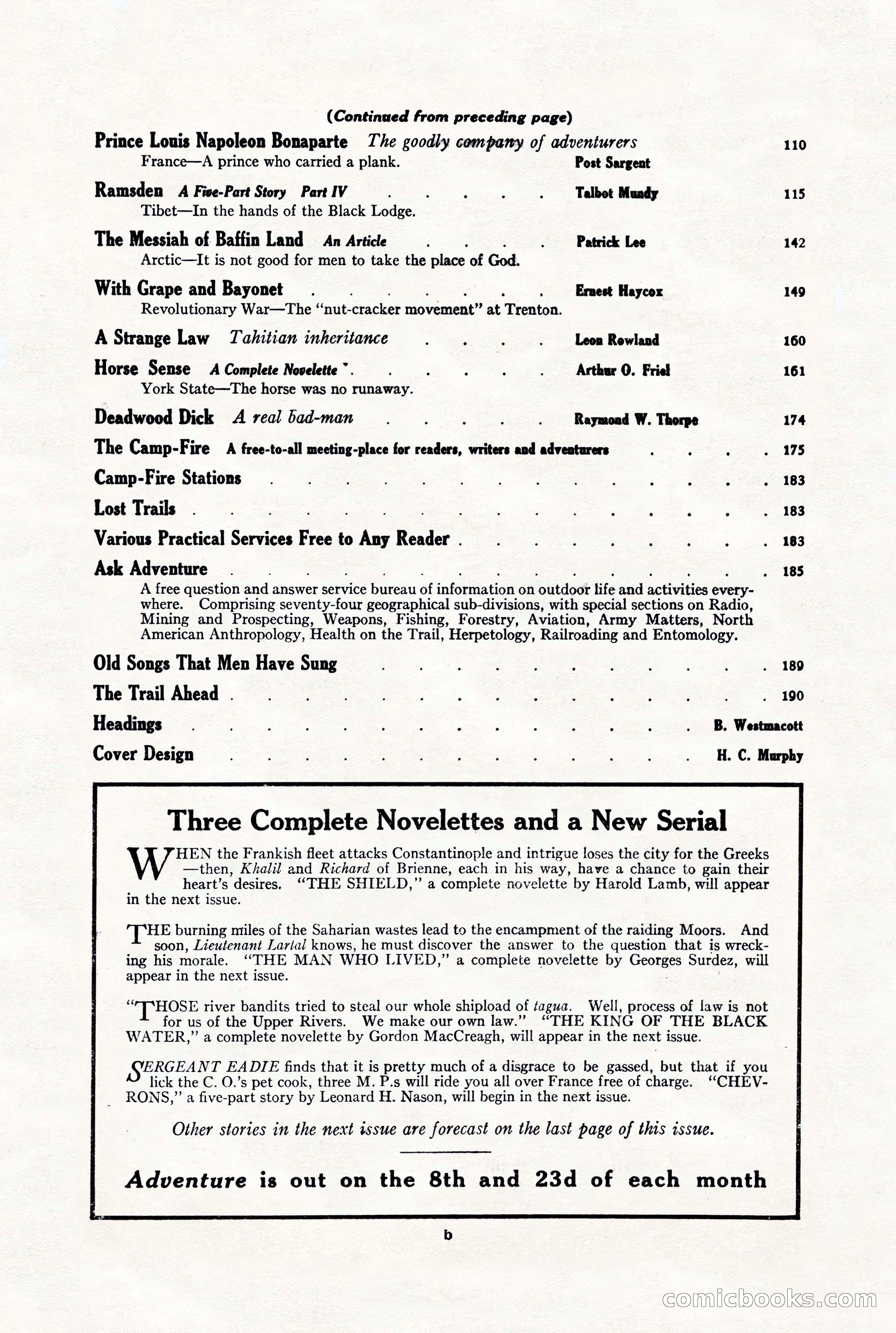 Adventure Magazine, July 23, 1926 — page 4 of 196