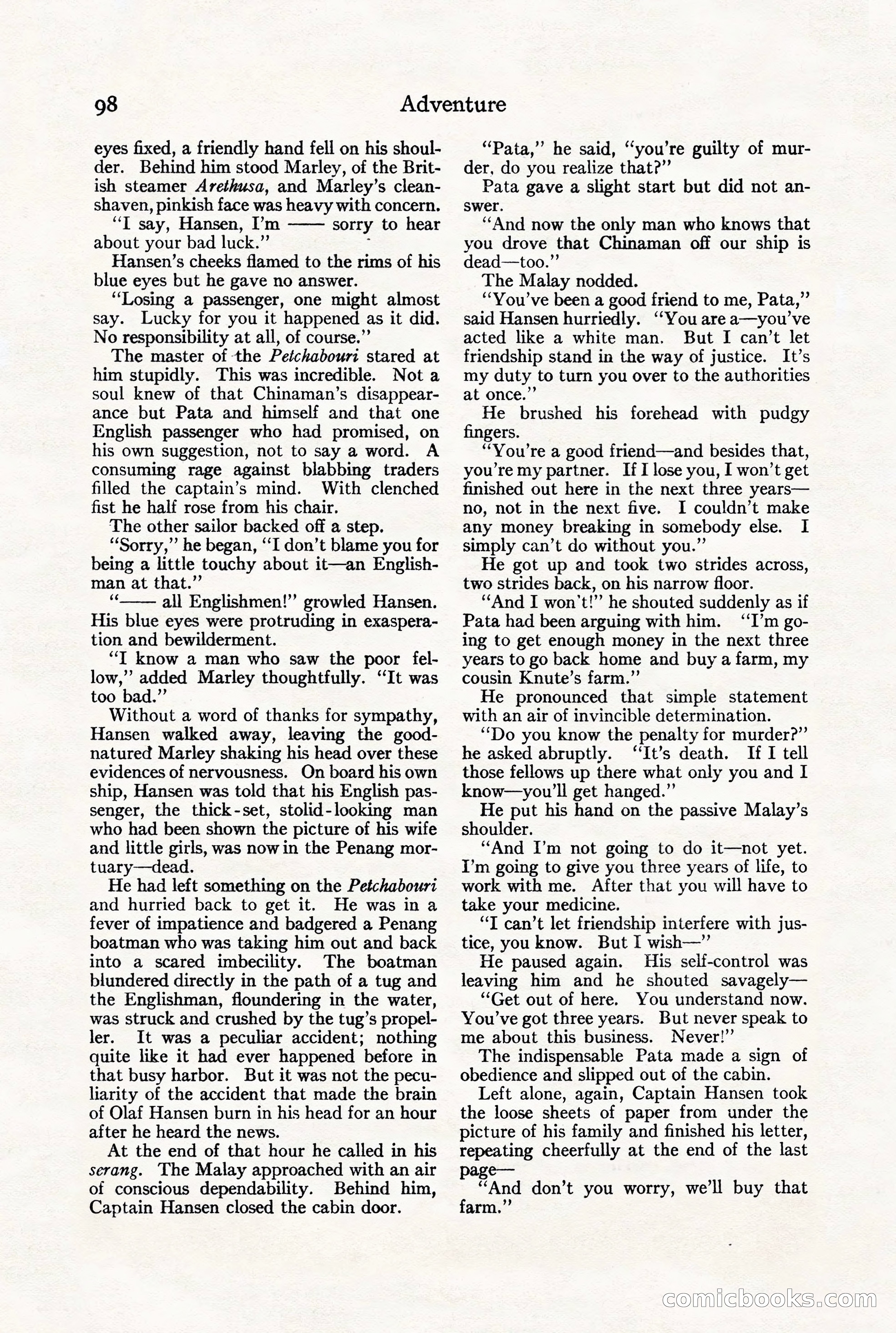 Adventure Magazine, July 23, 1926 — page 102 of 196