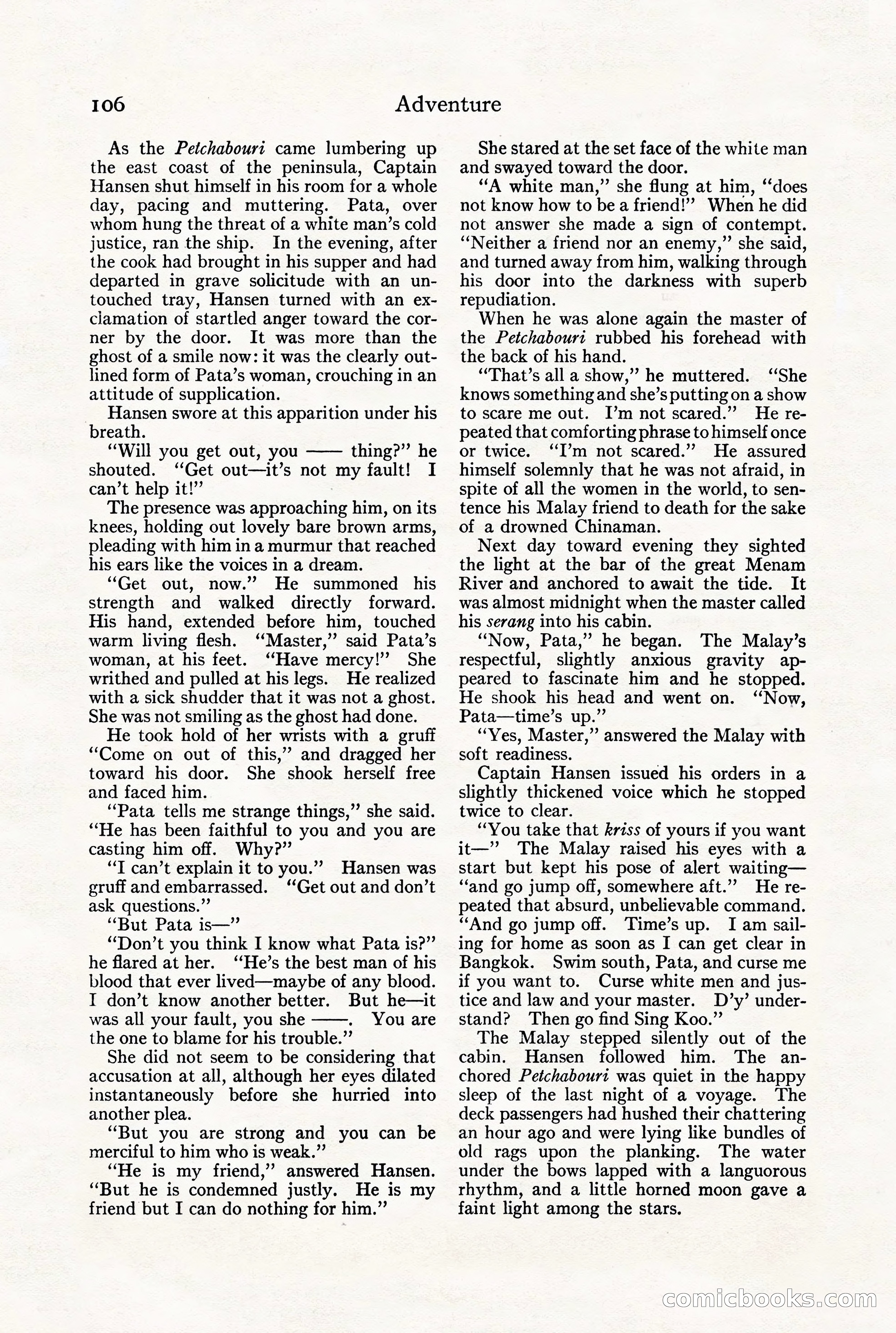 Adventure Magazine, July 23, 1926 — page 110 of 196