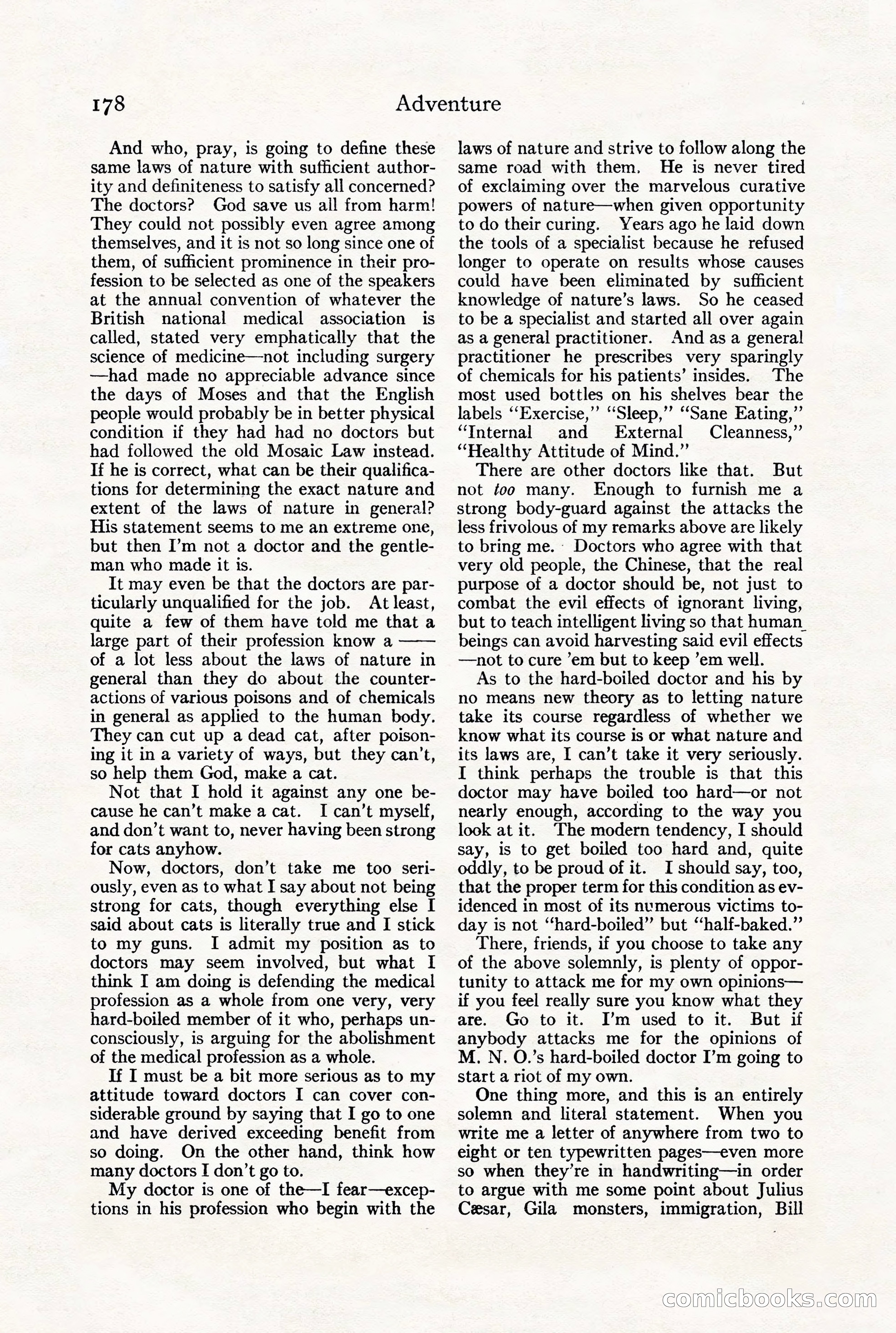 Adventure Magazine, July 23, 1926 — page 182 of 196