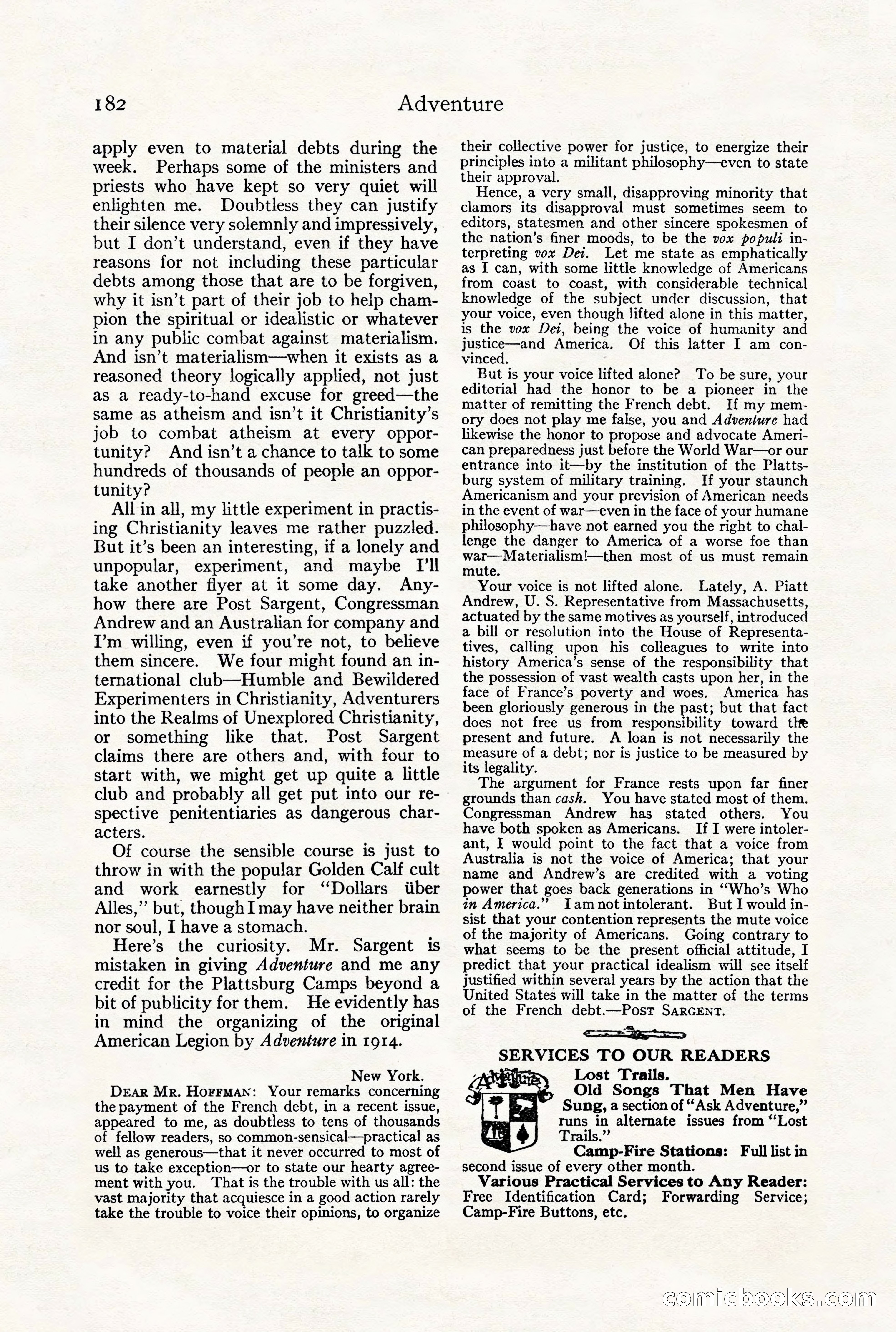 Adventure Magazine, July 23, 1926 — page 186 of 196