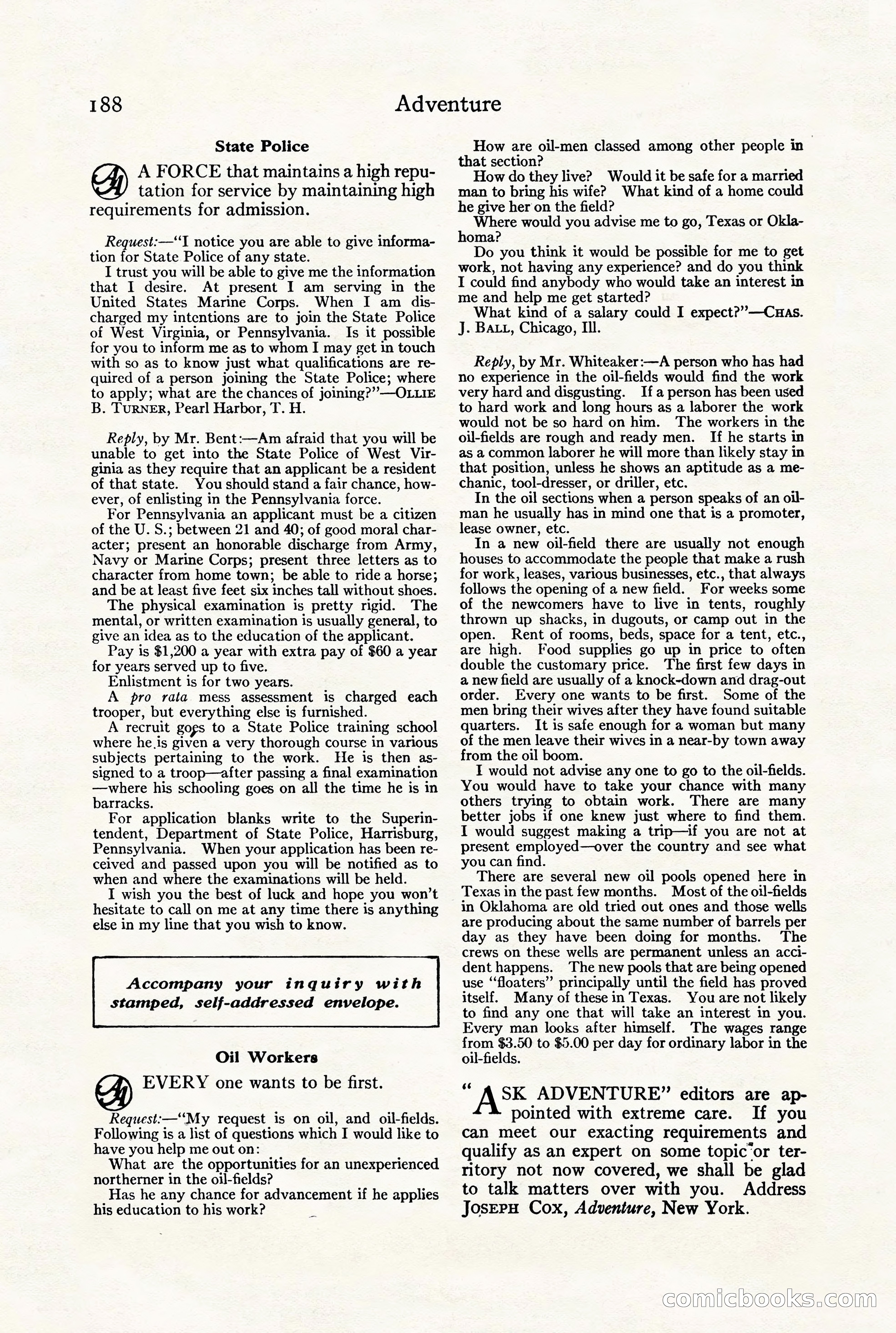 Adventure Magazine, July 23, 1926 — page 192 of 196