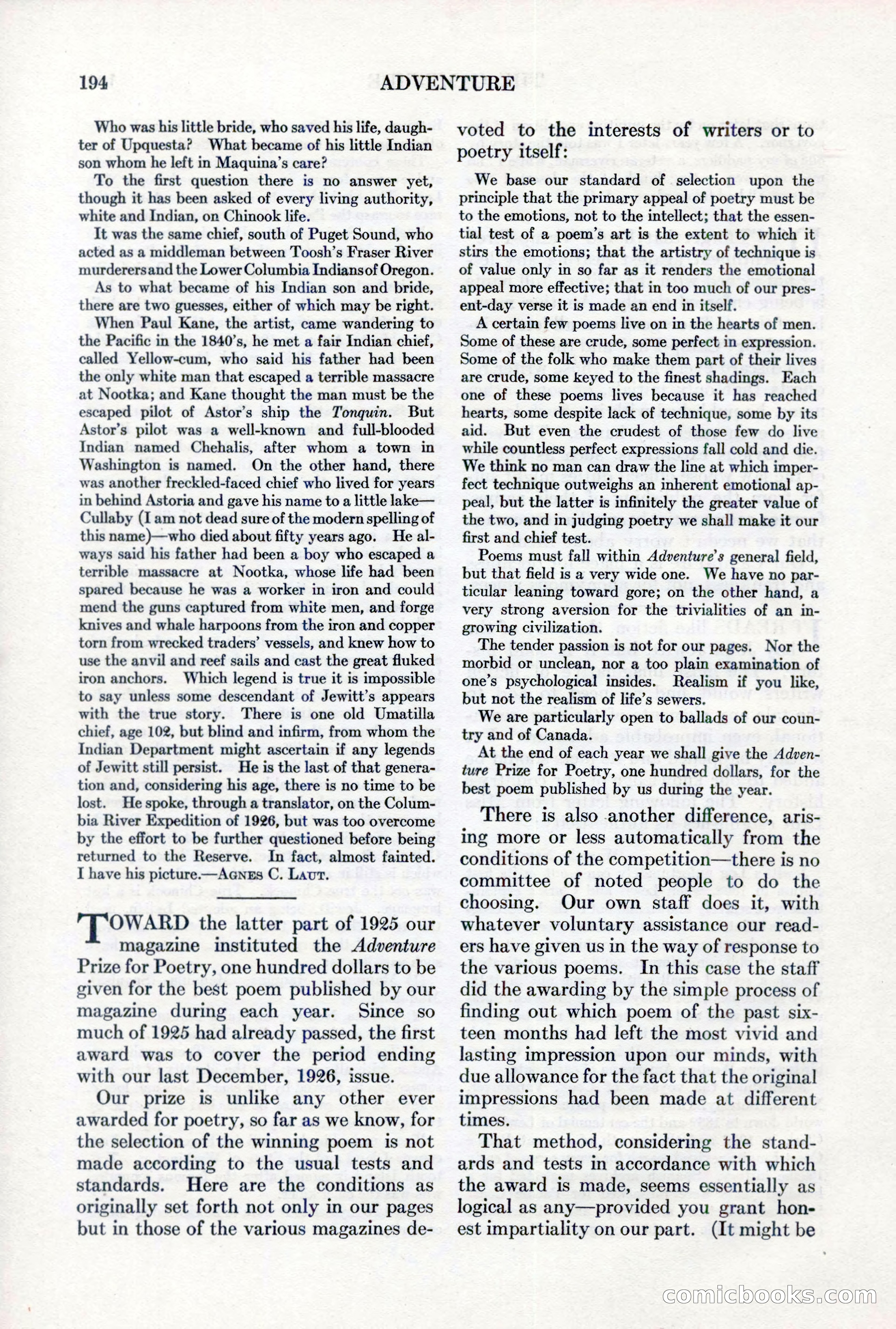 Adventure, February 1, 1927 — page 202 of 226