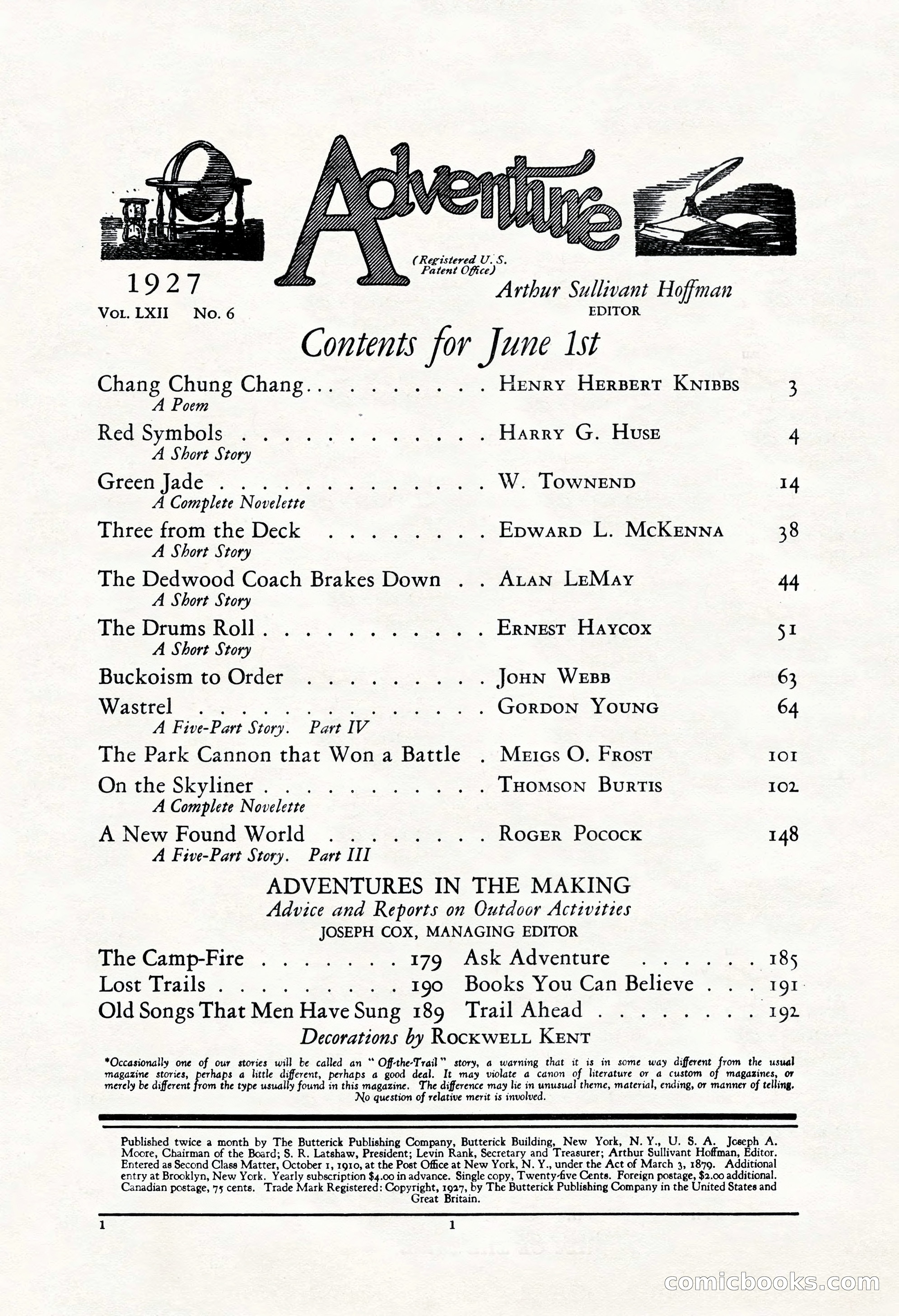 Adventure, June 1, 1927 — page 3 of 206